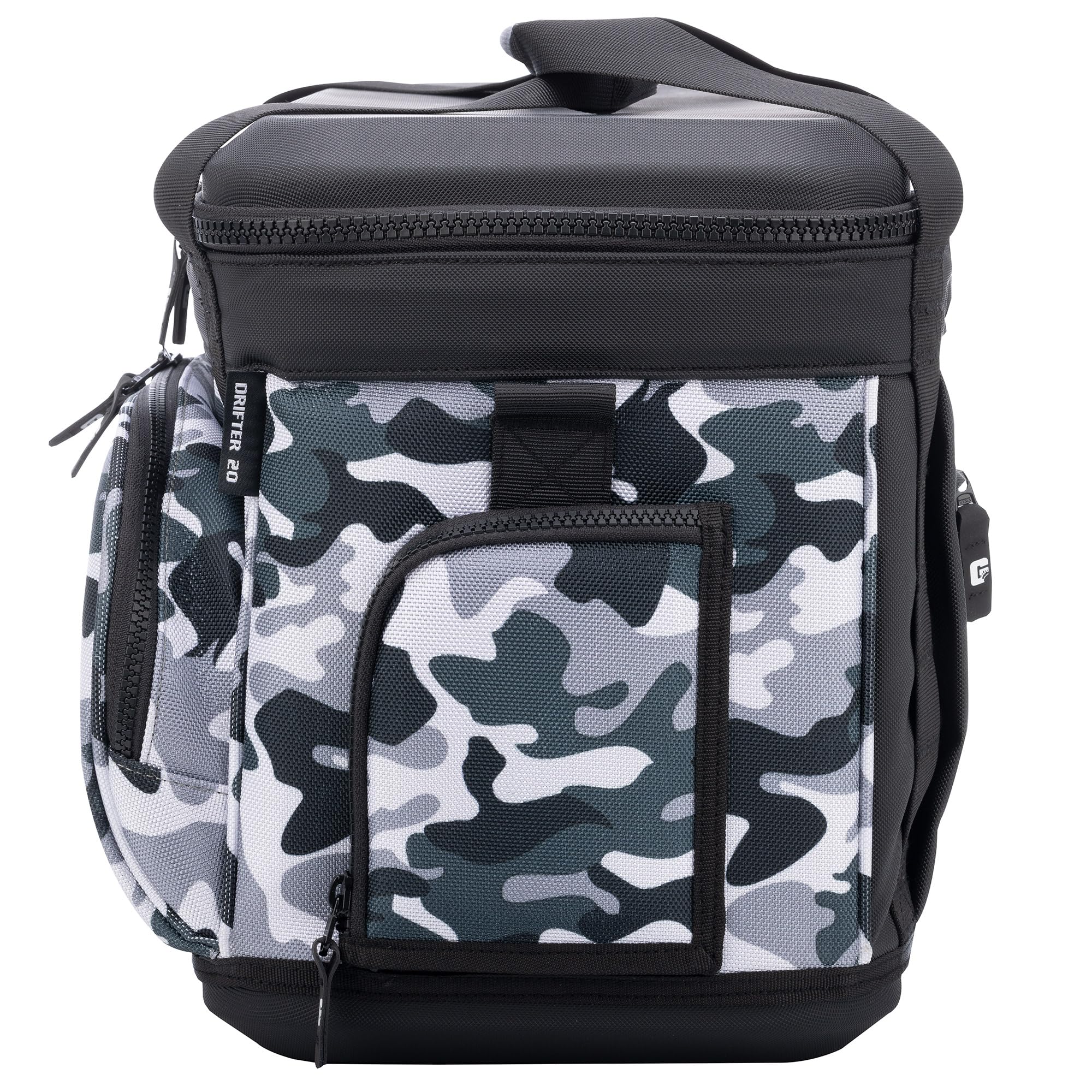 Drifter Grizzly 20 Soft Sided Cooler | 20 qt Flip-Top Cooler Bag | Ice Chest for Beach Boat Camping Fishing Hiking Hunting Picnic | Lightweight Portable Insulated Waterproof | White Bubble Snow Camo