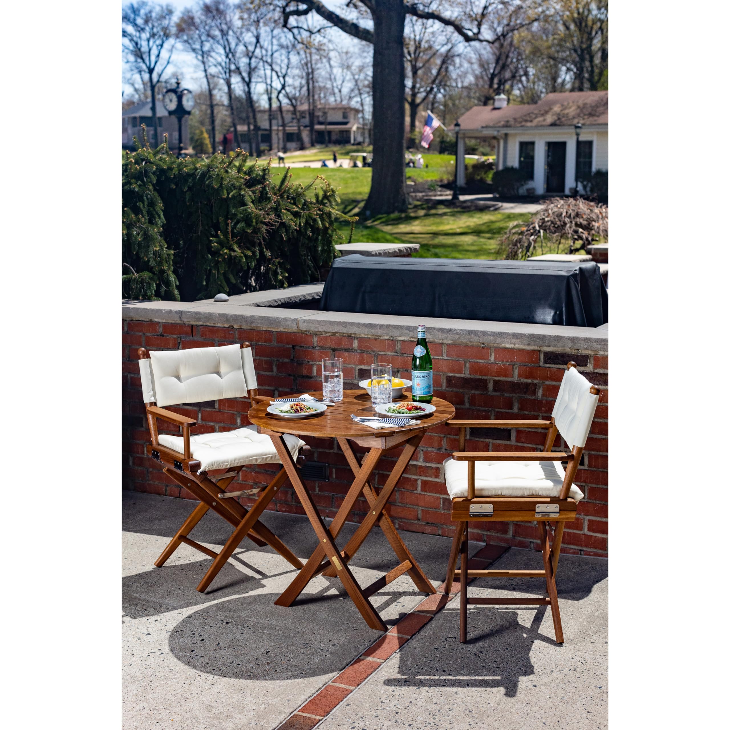 Teak Director's Chair Whitecap W/Cream Cushion 18"