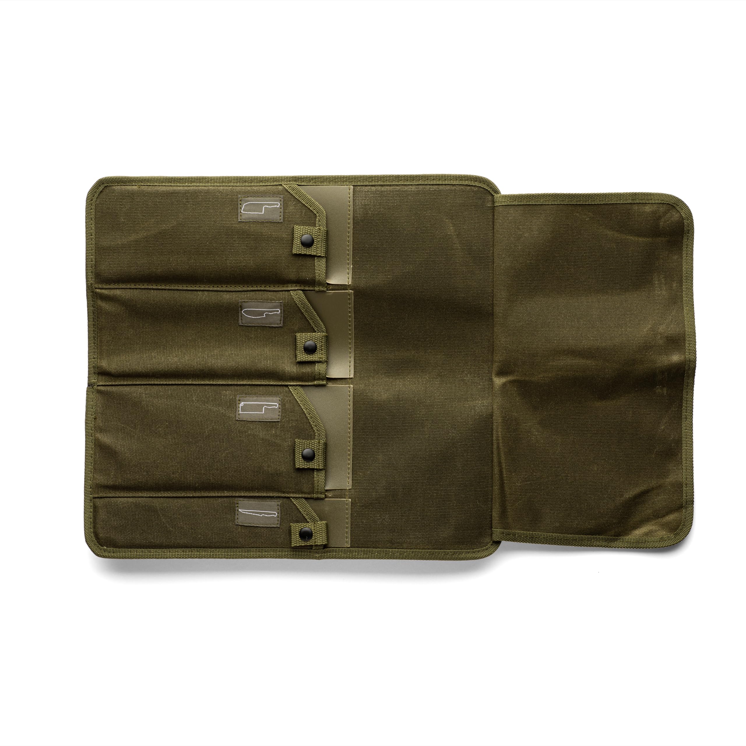 PrimalForge TRUE Canvas Knife Roll | Heavy-Duty Waxed Canvas, Tear-Resistant, Water-Resistant, Custom Fit Pockets for the Chopper, Cleaver, Rocker Butcher, and Tanto Slicer in Collection