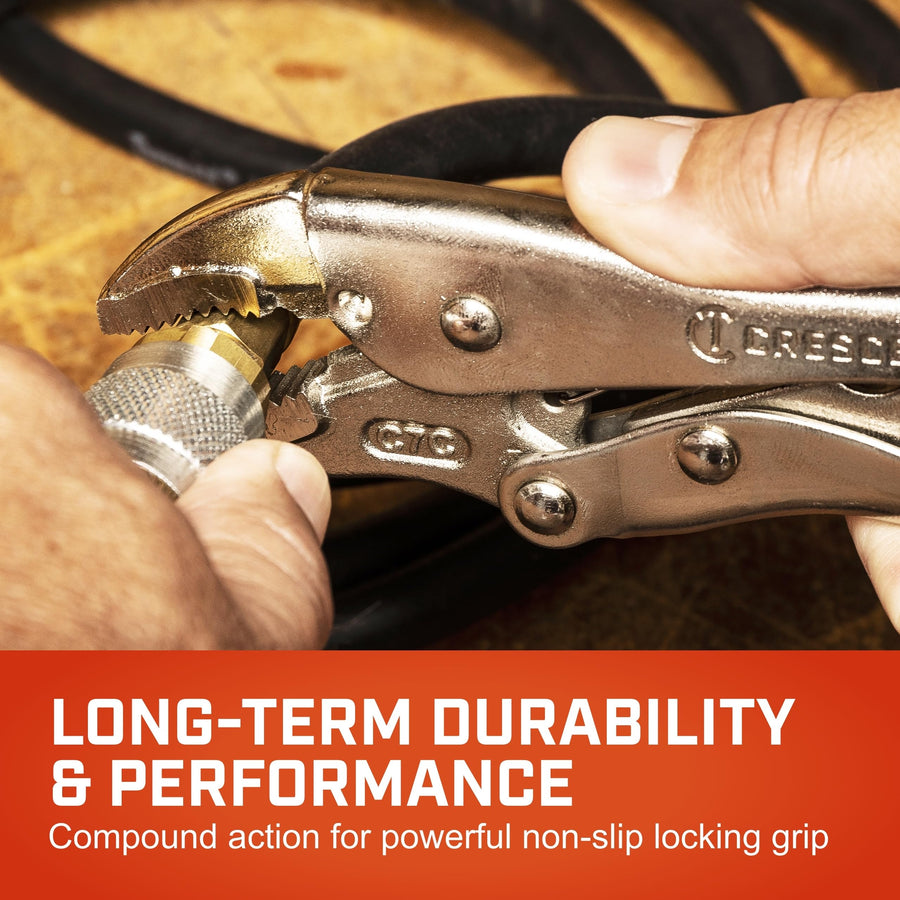 7" Crescent Curved Jaw Locking Pliers with Wire Cutter - C7CVN-08