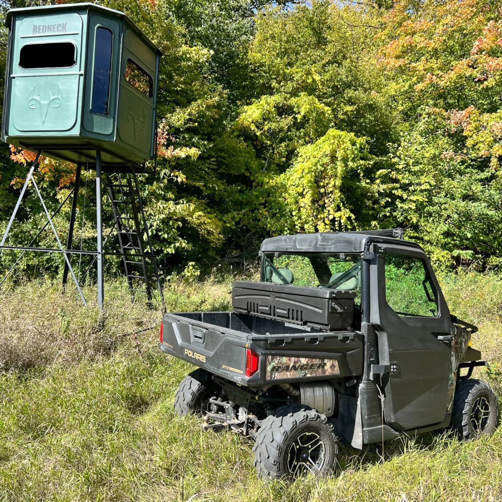 DUHA 70820 All Terrain Side by Side Storage Box with Mounting Kit fits 2014 2024 JD Gator XUV835 - Heavy Duty, Weather Resistant & Lockable Latches 70826