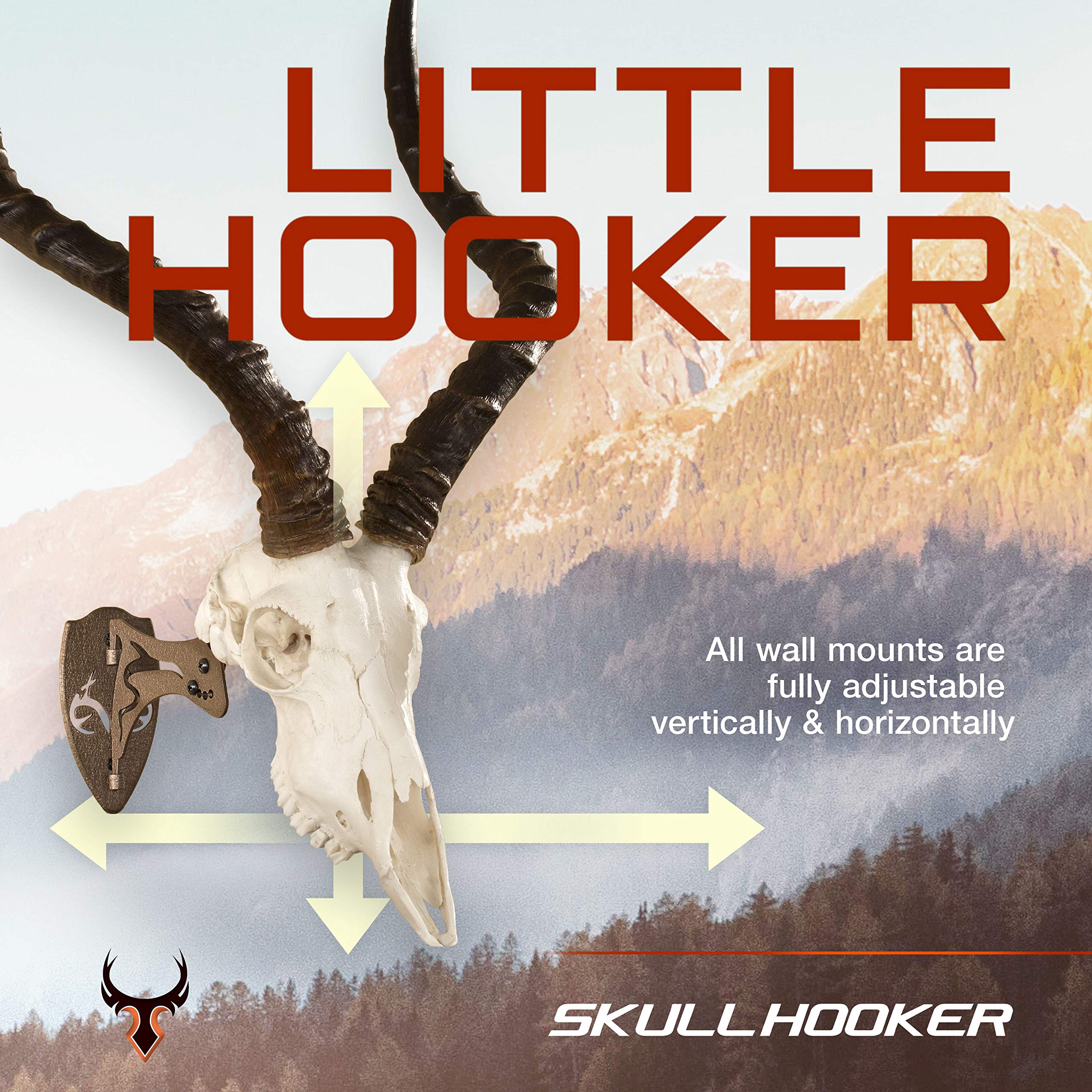 Skull Hooker Little Hooker Realtree Edition Trophy Mount - Perfect Kit for Hanging and Mounting Hogs, Aoudad, Alligator, Black Bear Skulls for Display, Robust Brown