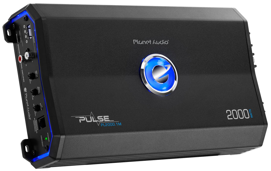 Planet Audio Monoblock PL2000.1M Car Amplifier - 2000 High Output, Low/High Level Inputs, Low Pass Crossover, MOSFET, Hook Up to Subwoofer for Bass