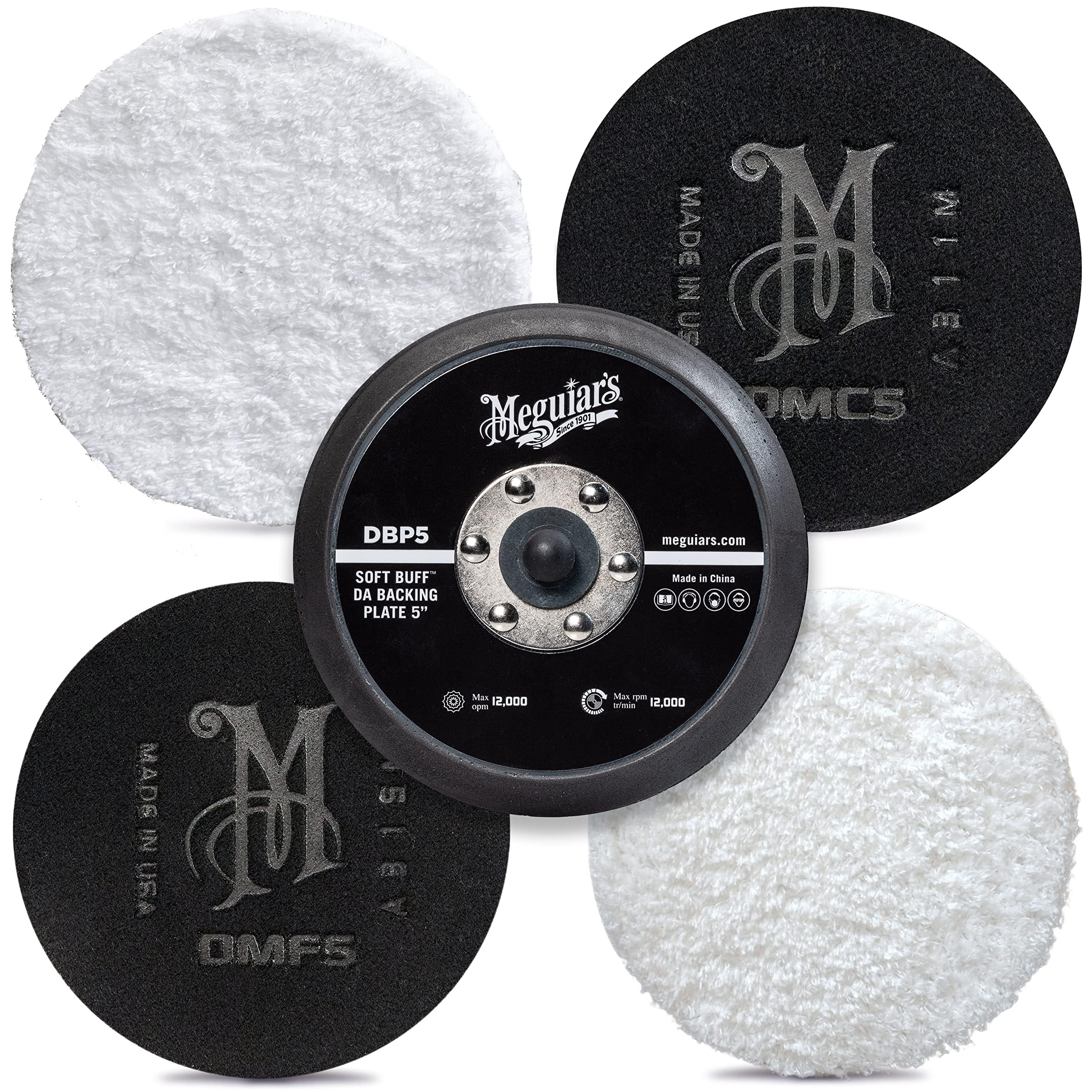 Meguiar's 5" DA Microfiber Correction System Starter Kit, Complete Paint Correction Kit with Cutting Discs, Backing Plate, Correction Compound, Finishing Wax, and More