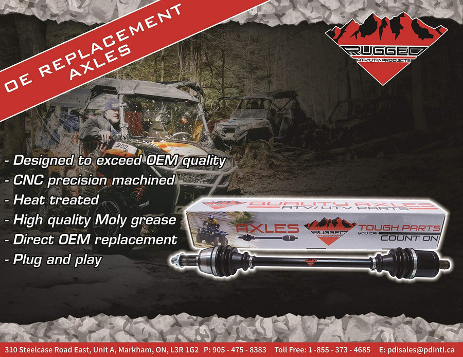 Rugged Performance Rear Left Axle (2015-17) CFMOTO ZFORCE 800, Stainless-Steel Clamps Coated for High Protection & Machined Heat Treated Long Life Span, Easy Install OEM: 5BWA-280100-20000