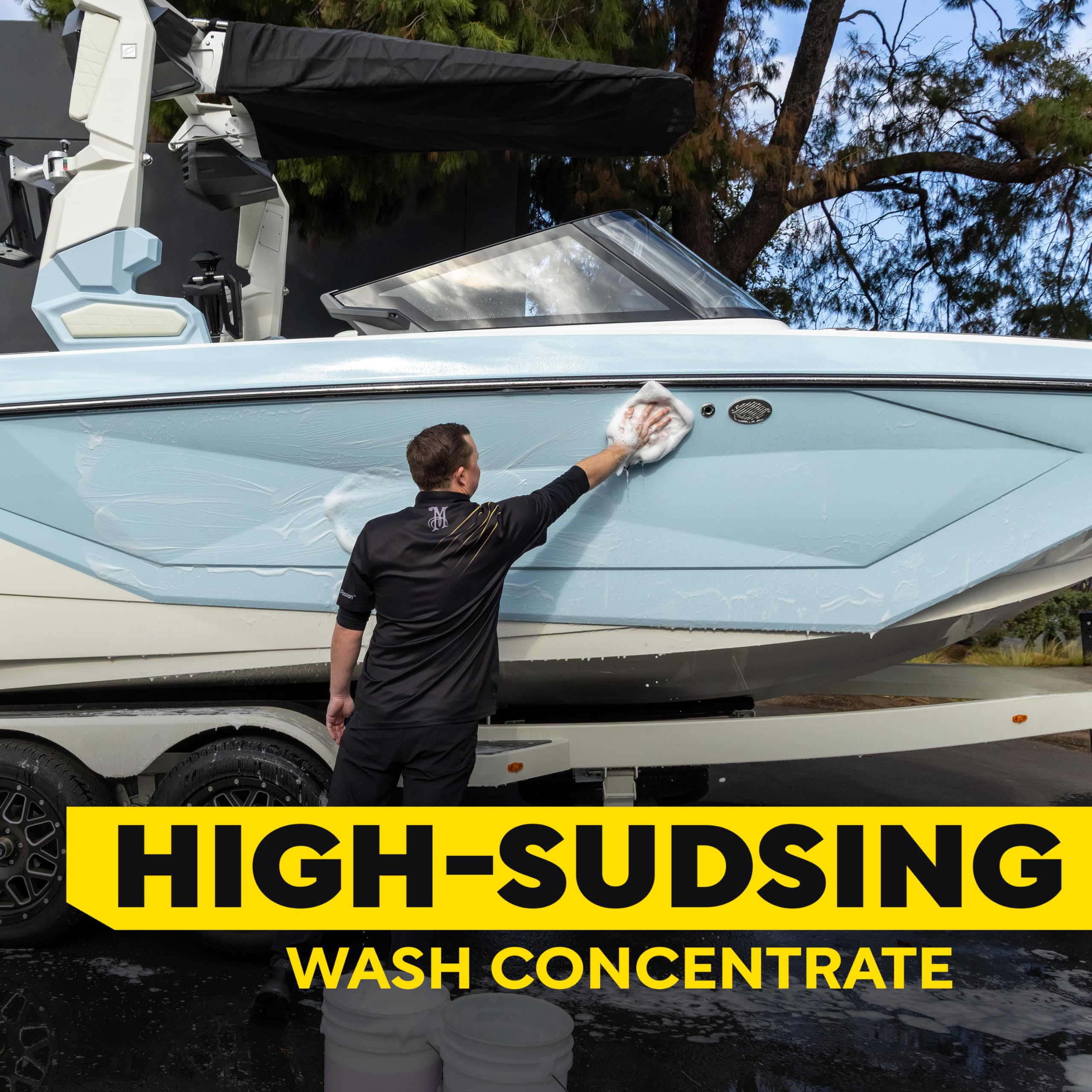 M43 Meguiar's Marine/RV Boat Wash, pH-Balanced Boat/RV Wash for Protecting Fiberglass and Gel Coat, Streak-Free Shine that Keeps Surfaces Clean and Protected, 64 Oz