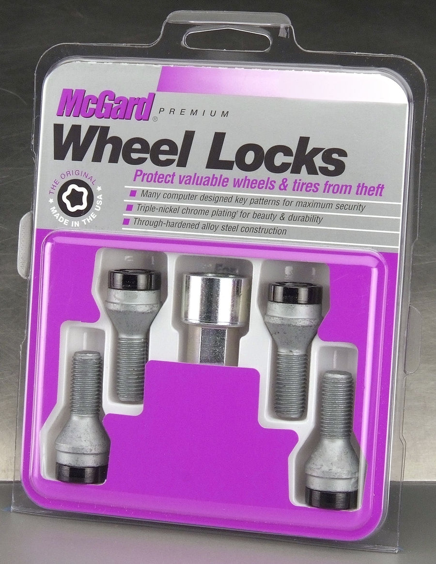 McGard Chrome Bolt Style 27178 Cone Seat Wheel Locks (M12 x 1.5 Thread Size) Set of 4, Black