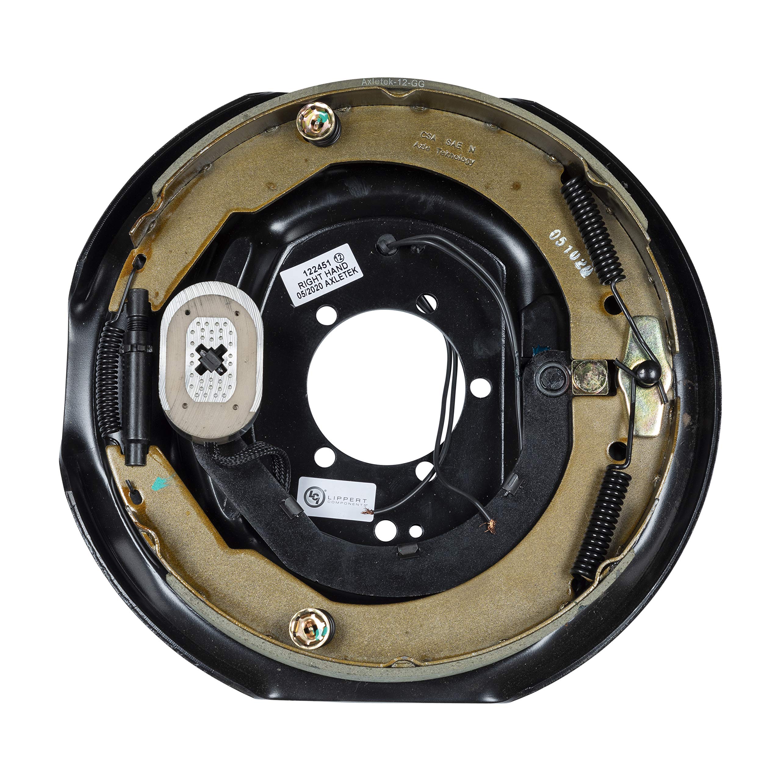 Electric Brake Assembly Replacement for RVs, Right Side, 12" x 2"; 4,000-7,000 lbs.