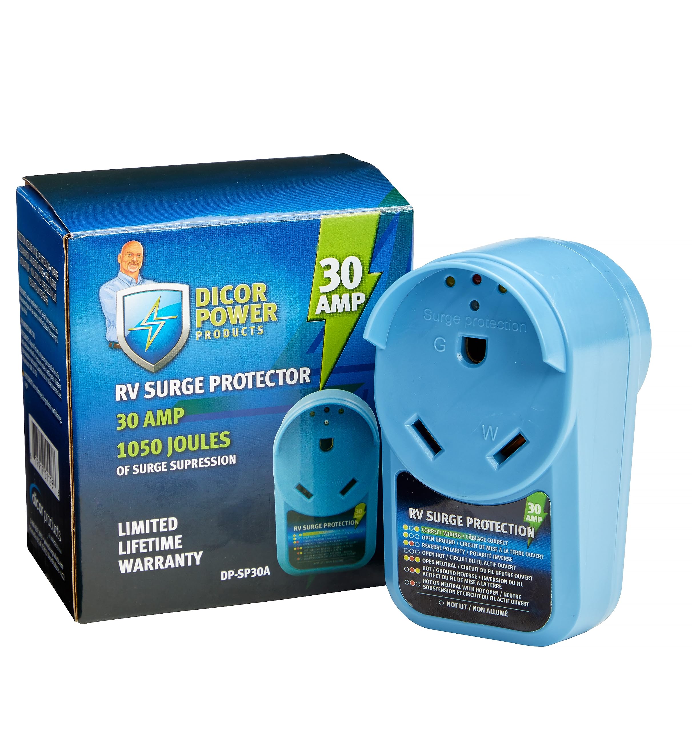 Dicor 30 AMP DP-SP30A Plug RV Surge Protector, 30 amp, 125 VAC Plug