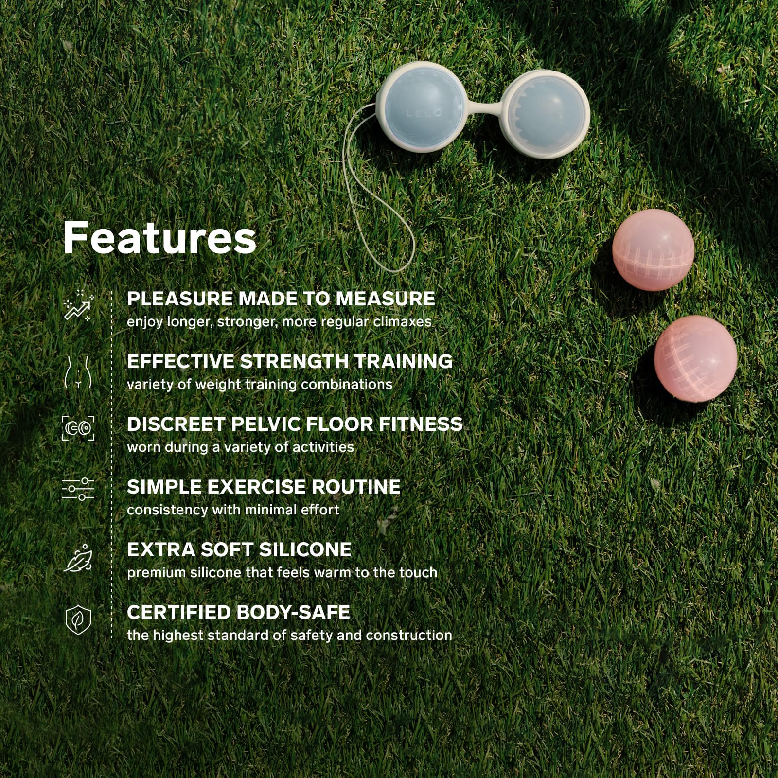LELO Classic Beads Kegel Balls for Women of All Ages – Premium Silicone Exercise Weighted Balls with String - Perfect for Pleasure Enhancement