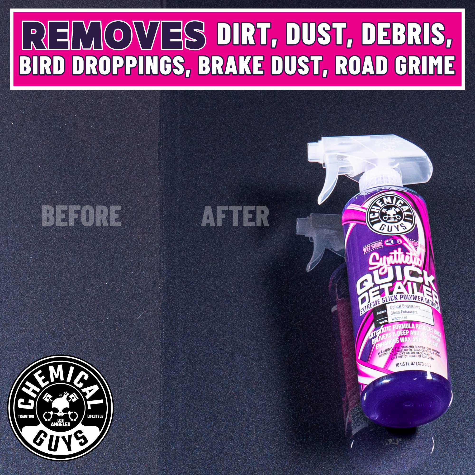 Chemical Guys Synthetic Quick Detailer WAC211, Extreme Slick Polymer Detailer, Safe for Cars, Trucks, SUVs, Motorcycles, RVs & More, 128 fl oz (1 Gallon)