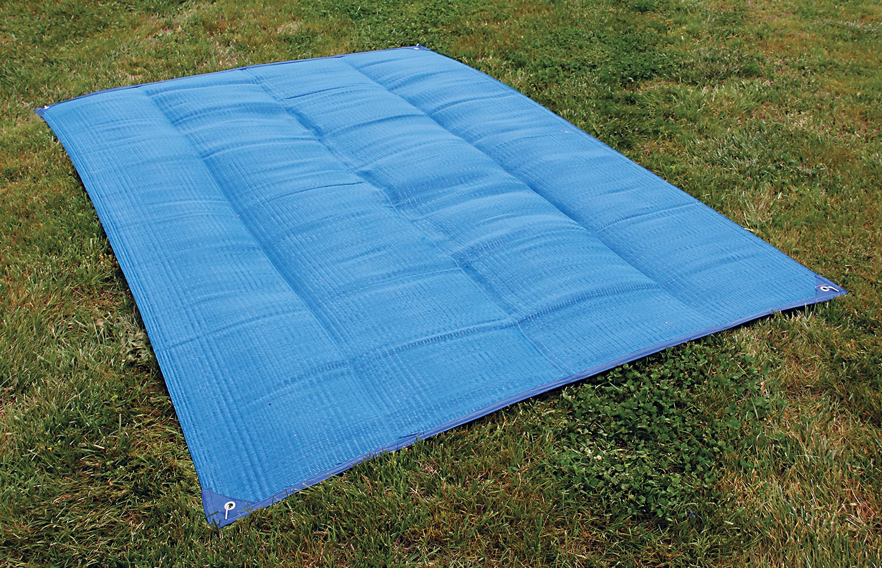 Camco 6' x 9' Reversible Outdoor Patio Mat - Easy to Clean, Perfect for Picnics, Cookouts, Camping, and The Beach -Blue (42881)