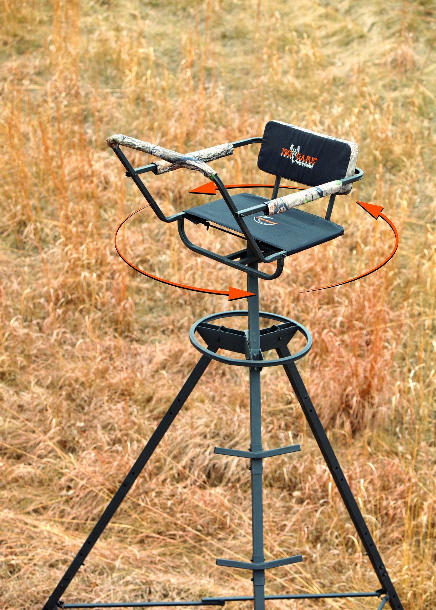 Pursuit Tripod BIG GAME Whitetail Deer Elk Mule Pronghorn Above Hunting Outdoors Padded 360 Degree Rotation 12' Tall Treestand