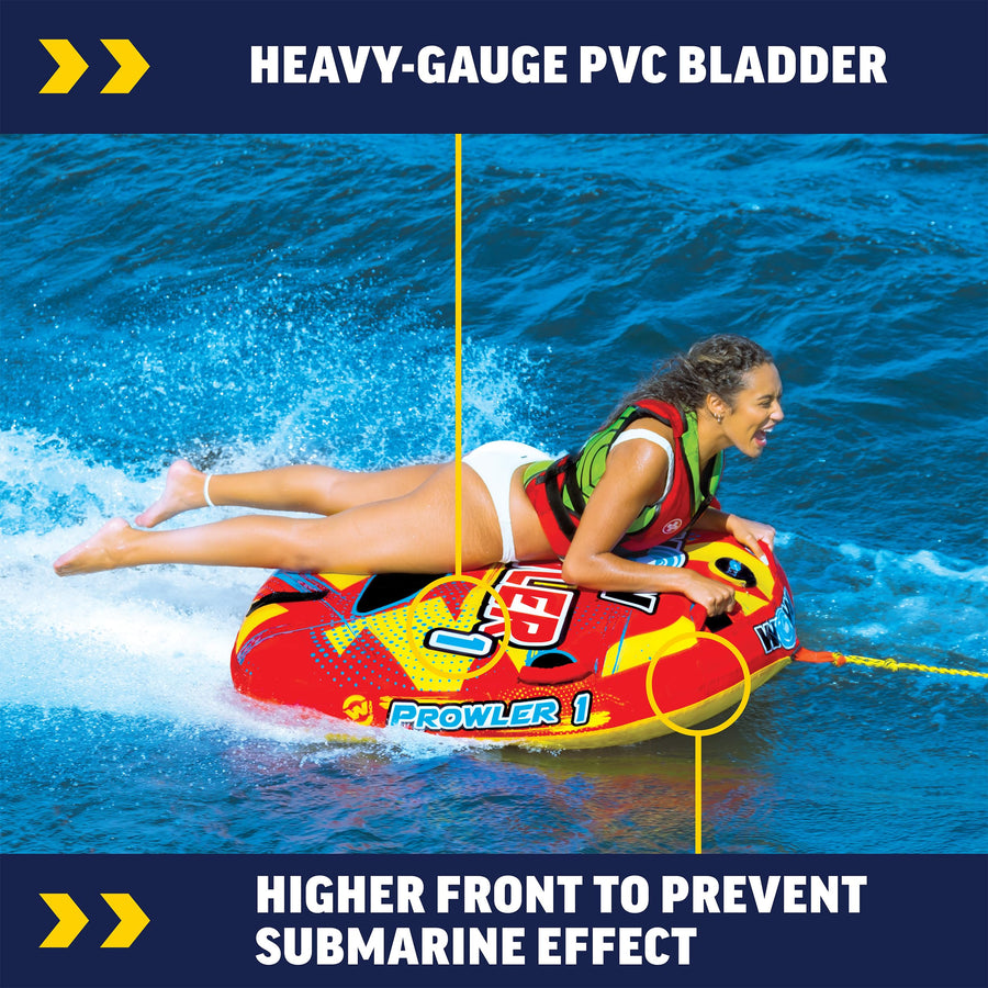 Prowler WOW Sports Starter Kit, 1 Person Boating Tube, 12v High Speed Air Pump, & 1K Tow Rope