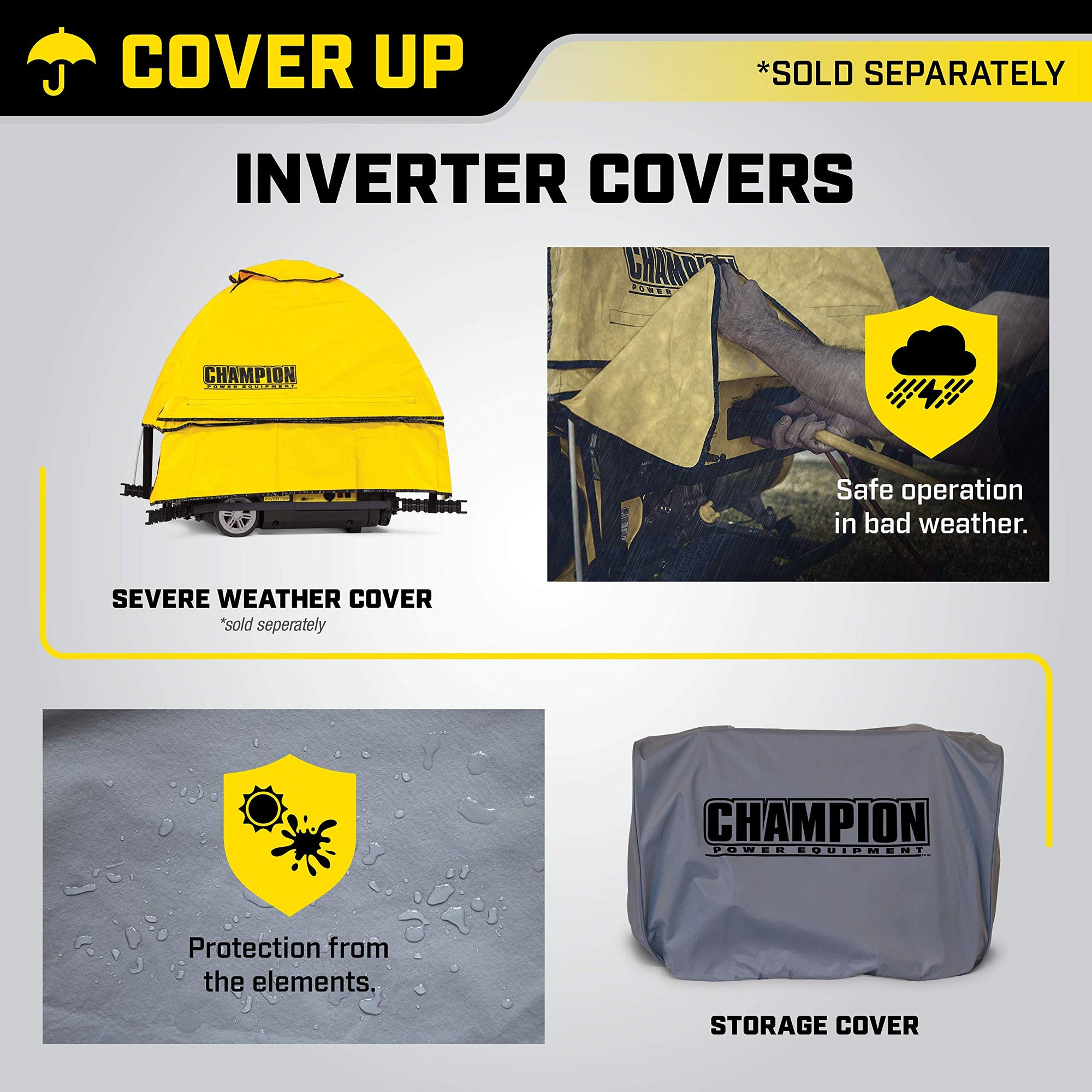 Weather-Resistant Champion Power Equipment Storage Cover for 2000 to 4000-Watt Inverter Generators