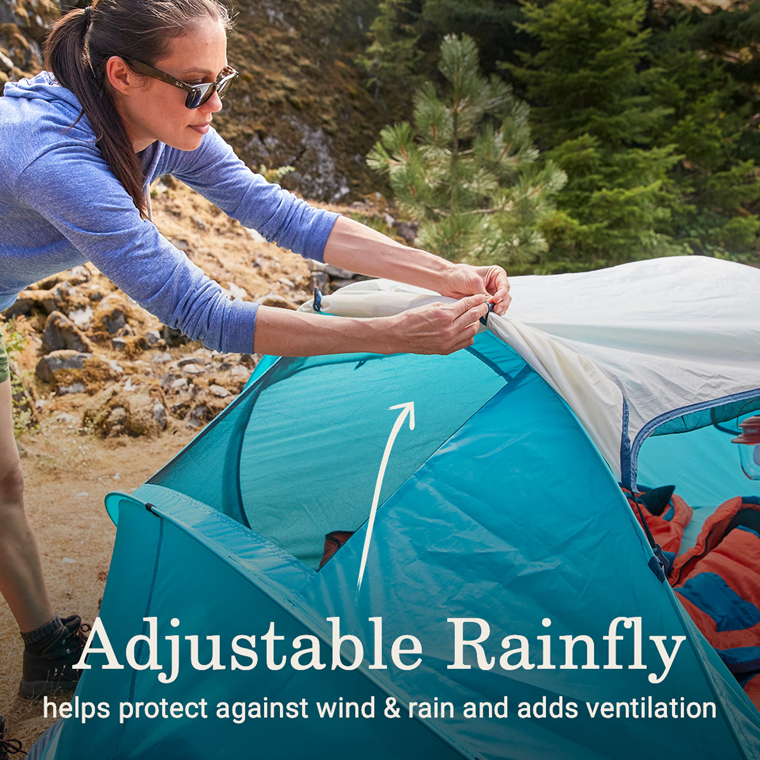 Coleman Instant Pop-Up Tent Sets Up in 10 Seconds, Portable & Lightweight 2/4 Person Weatherproof Camping Tent with Adjustable Rainfly