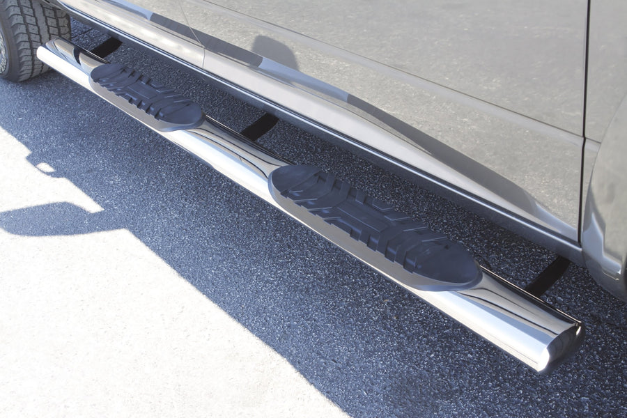 Lund RealTruck 23978003 Polished Stainless Steel 5" Oval Straight Nerf Bars for 2002-2008 Dodge Ram 1500, 2003-2009 Ram 2500/3500 Quad Cab