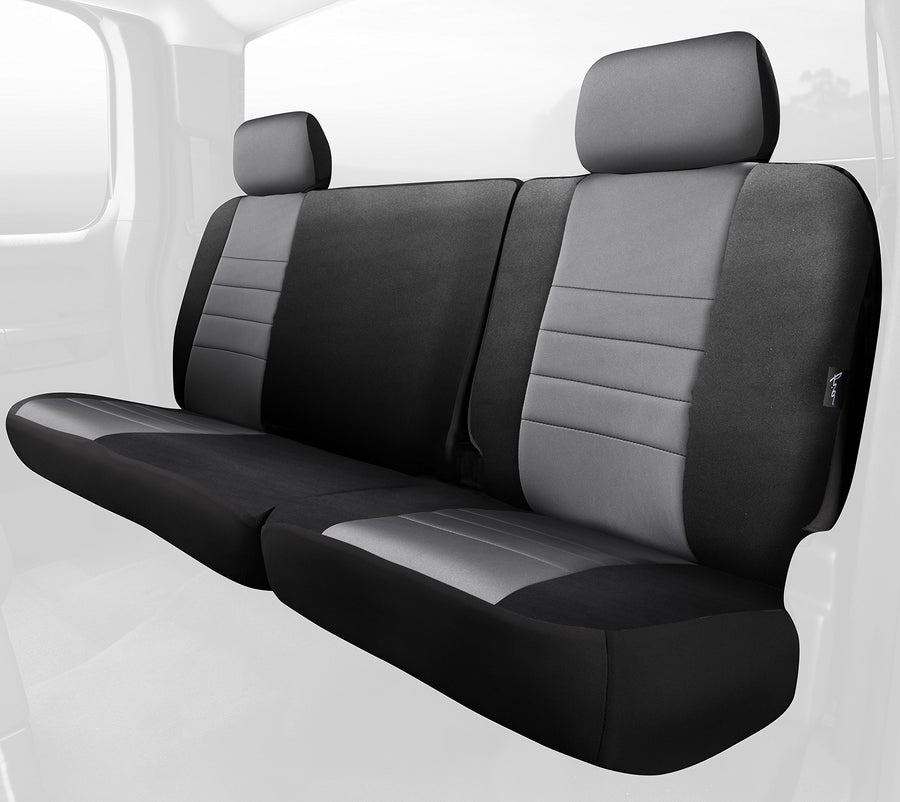 Gray FIA NP92-74 Custom Fit Rear Seat Cover Split Seat 40/60 - Neoprene (Black w/Gray Center Panel)