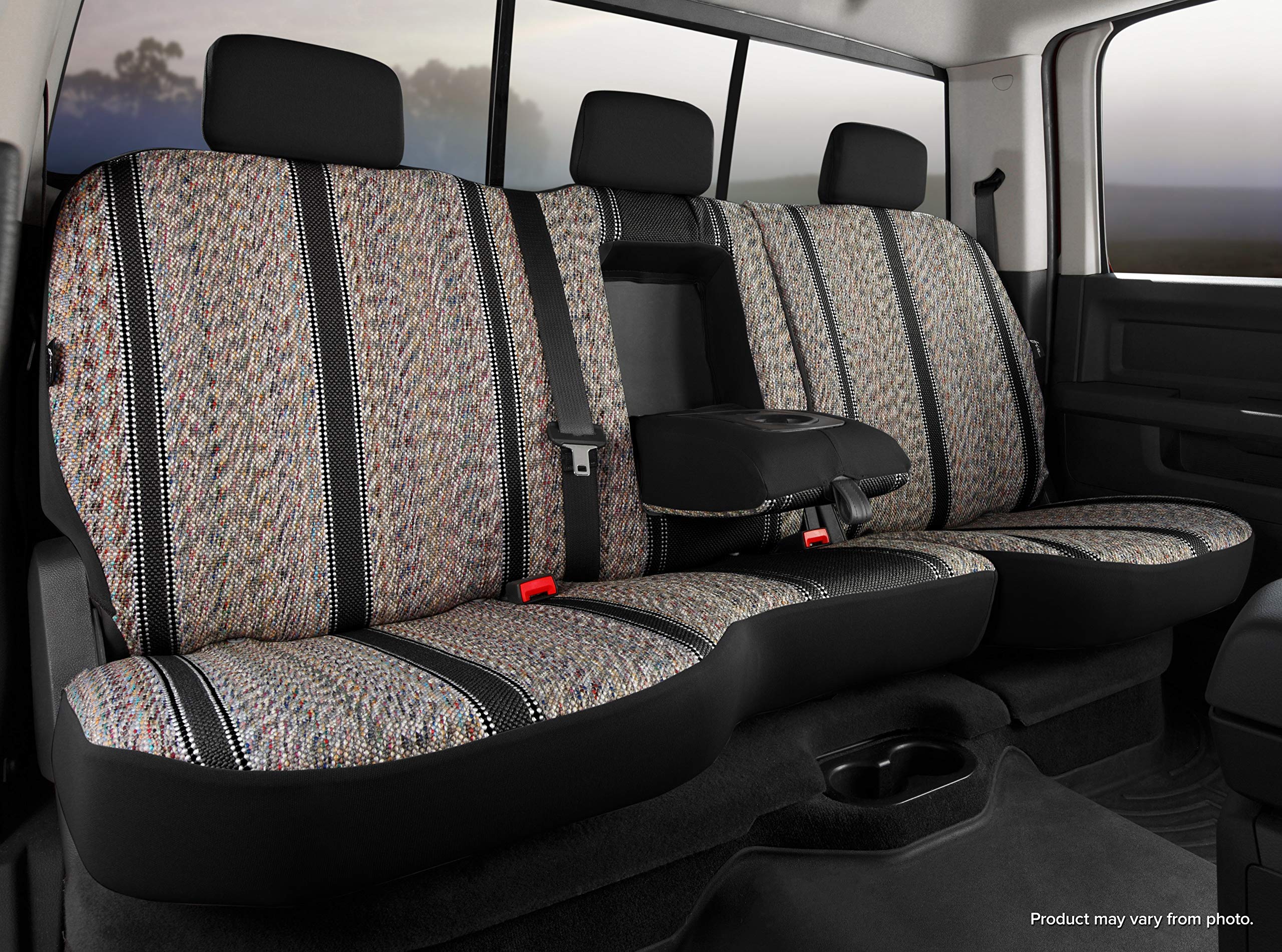Fia Black TR42-54 Custom Fit Rear Seat Cover Split Seat 40/60 - Saddle Blanket, (Black)