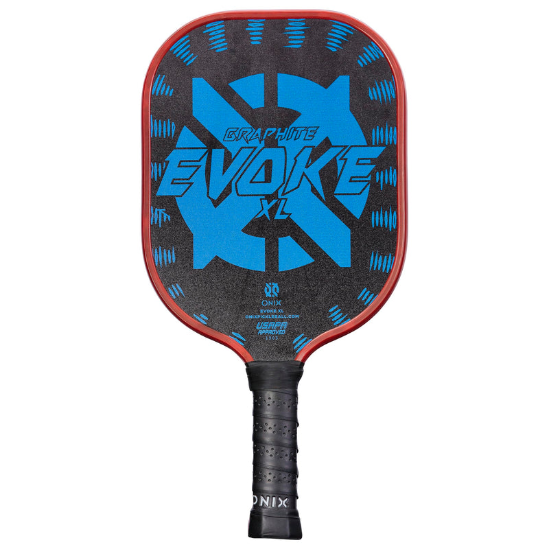 Evoke XL Onix Graphite Pickleball Paddle Features Polypropylene Core, Graphite Face, and Oversized Shape, Blue