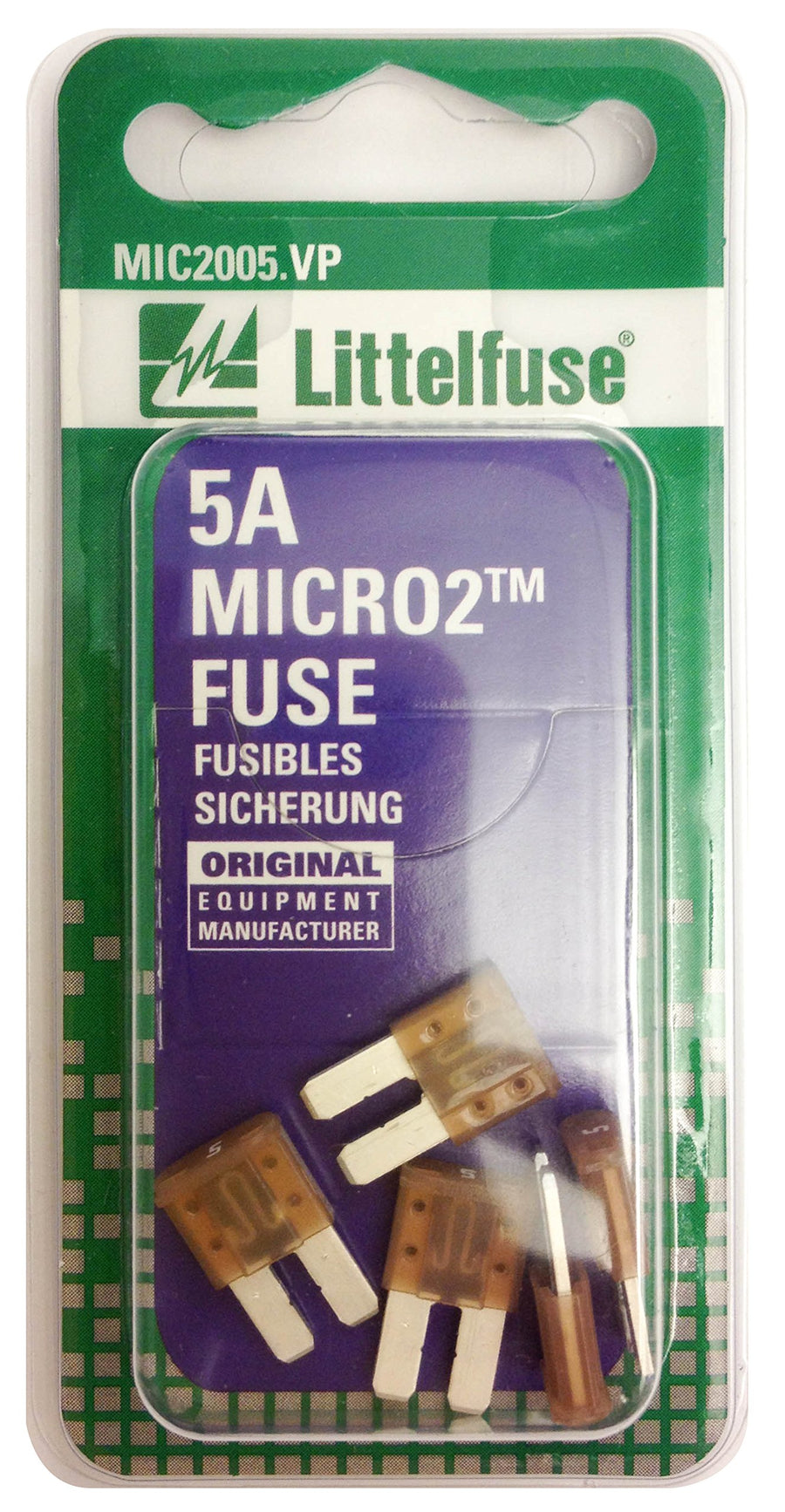 MICRO2 Littelfuse (MIC2005.VP) Tan 32V 5 Amp Blade Fuse, 5 count (Pack of 1)