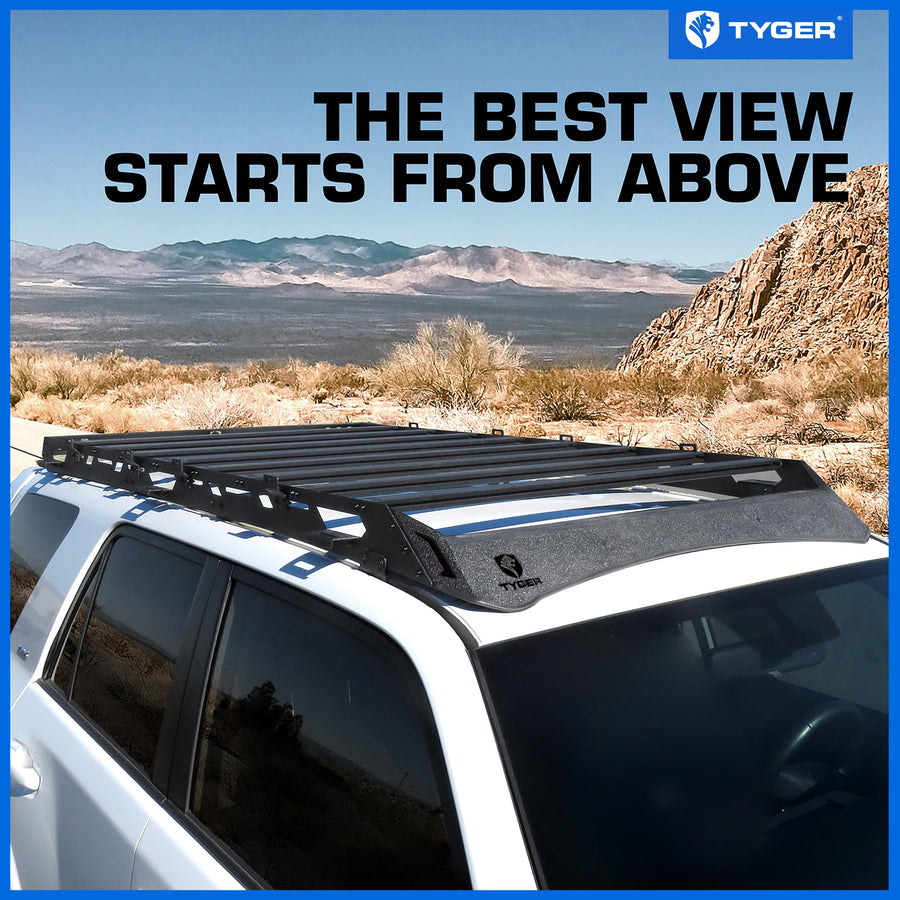 Tyger Auto Roof Rack Platform Style Compatible with 2010-2024 Toyota 4Runner | Cargo Storage Carrier for Outdoors Gear| Paintable Accent Inserts to Color Match | TG-RR1T33668