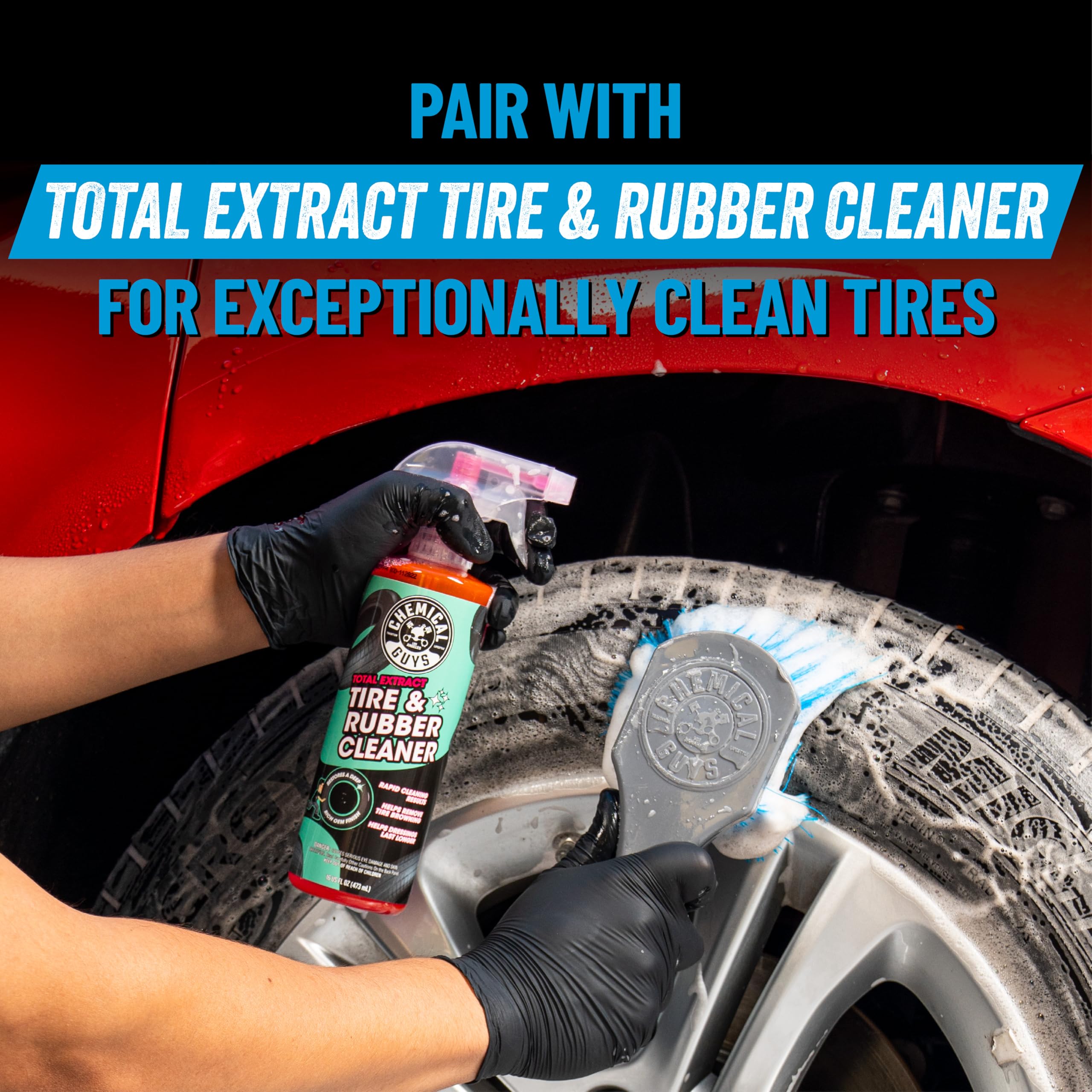 Chemical Guys Big Blue Stiffy ACCG05 Heavy Duty Tire & Upholstery Cleaning Brush, (Safe for Cars, Trucks, SUVs, RVs, Motorcycles, & More) Blue