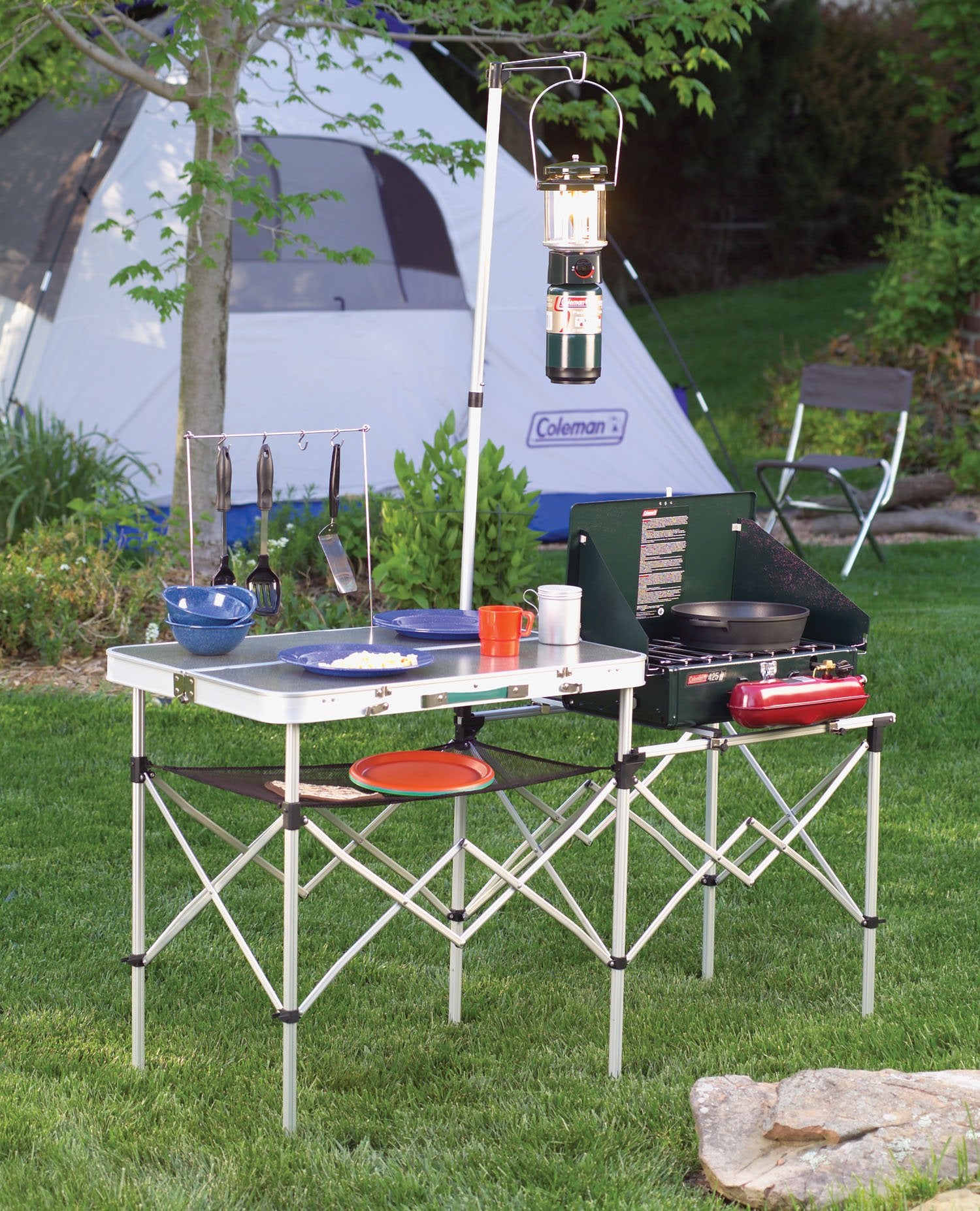 Coleman Portable Pack-Away Camp Kitchen, Outdoor Folding Kitchen with Food Prep Area, Great for Camping, Tailgating, Grilling & More