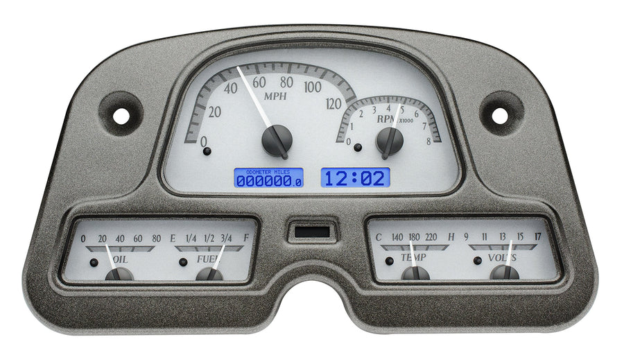 Dakota Digital VHX-62T-FJ-S-B Analog Dash Gauge System Compatible with 1962-84 Toyota FJ40 Land Cruiser Silver Alloy Blue Backlighting