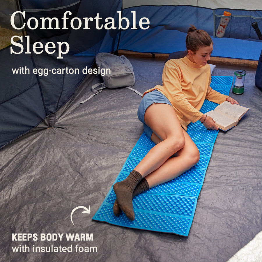 Coleman Lightweight River Rest Sleeping Pad, Comfortable Egg-Carton Design & Insulating Foam for Warmth, Camp Pad Weighs Less Than 1 Pound