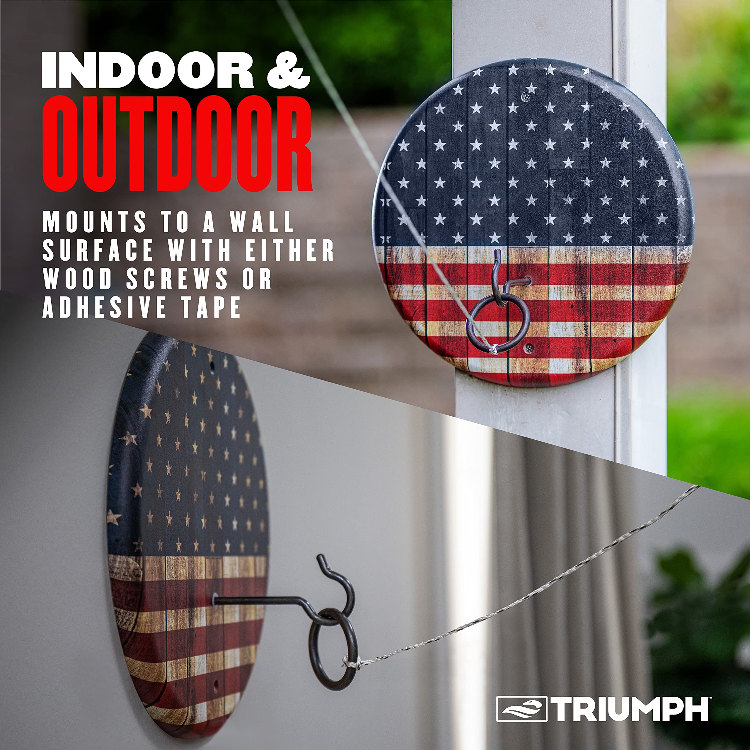 Hook and Ring Set Triumph - Wooden Stained and Patriotic Finishes Available