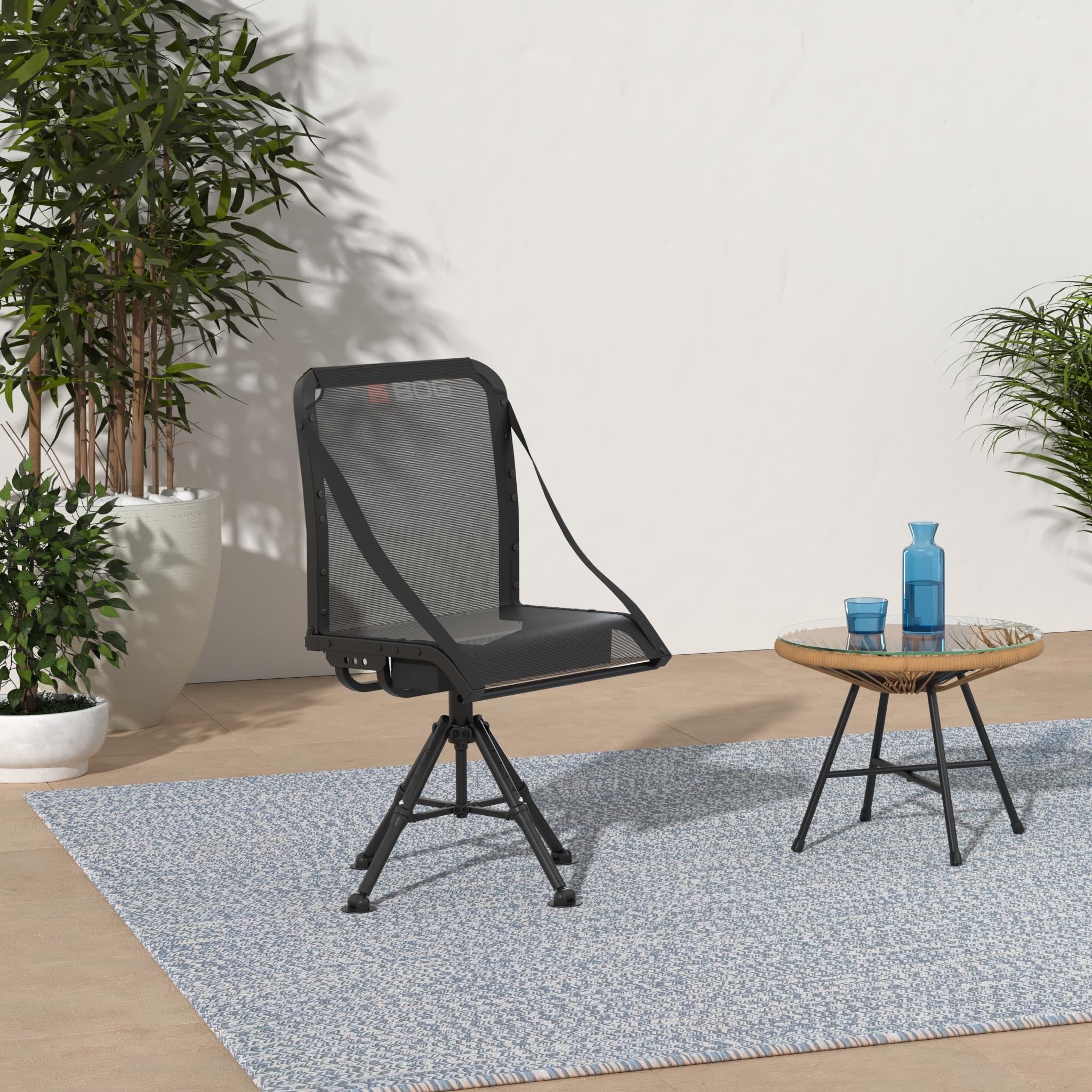 360 Chair BOG Nucleus with Lightweight Aluminum Frame, Heavy Duty Textilene Fabric, Collapsible, 360 Degrees of Adjustable Pivoting Seat, and 4 Extendable Legs for Hunting, Shooting, and Outdoors