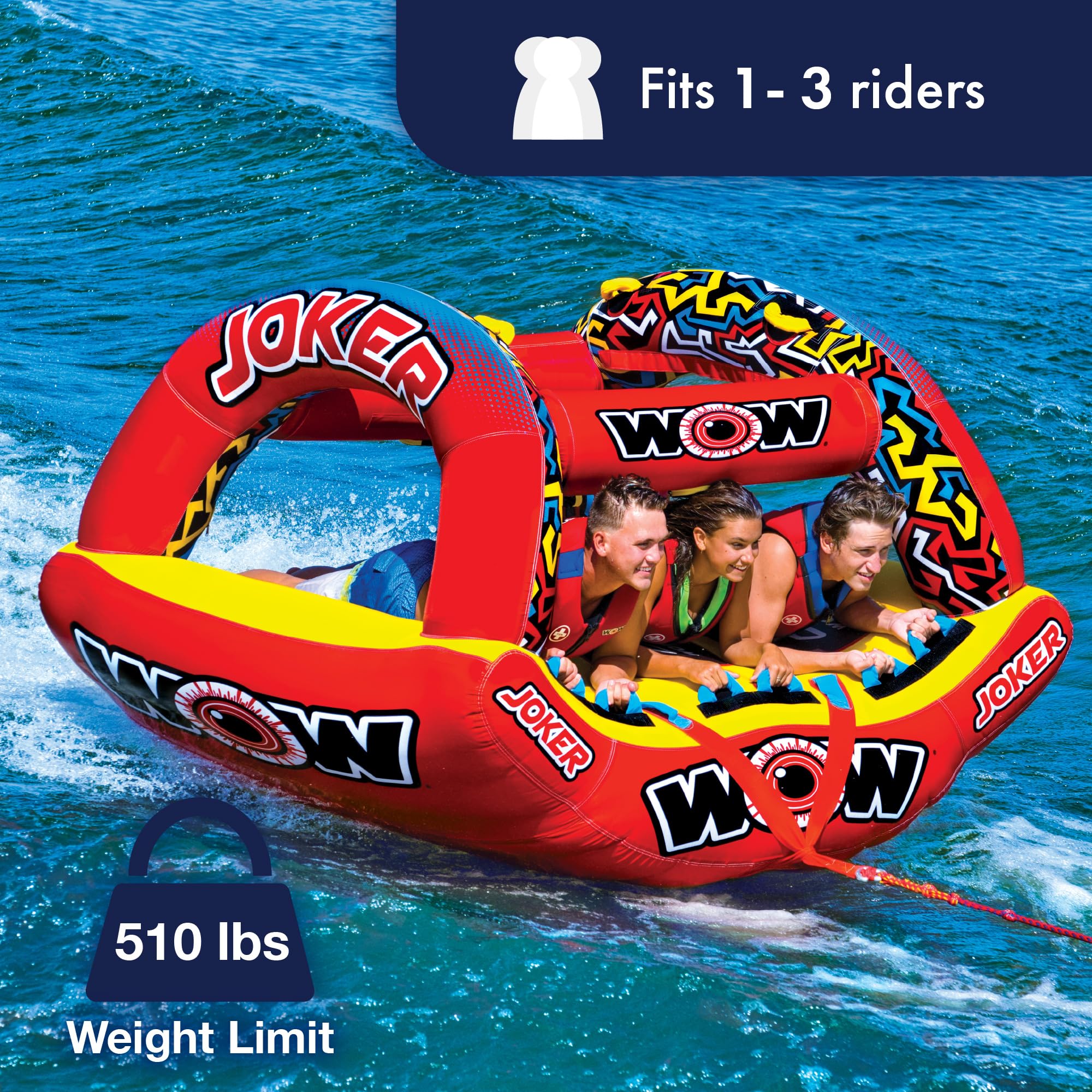 Joker WOW Sports Towable Tube for Boating - 1 to 3 Person Towable - Standing Tubes for Boating