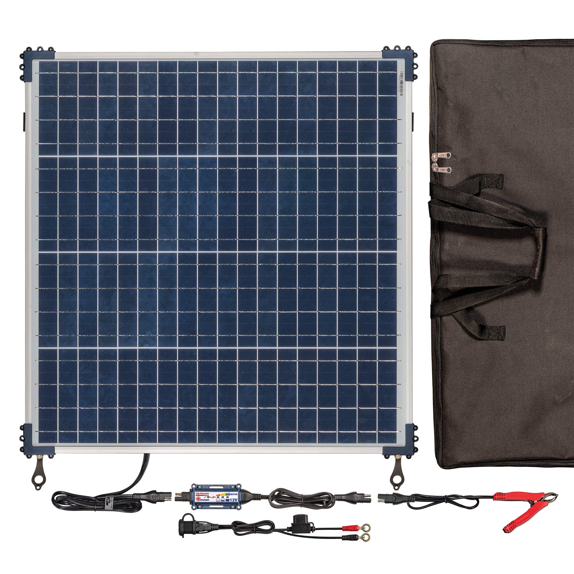 Solar Optimate 60W Travel kit, TM523-6TK, 6-Step 12V 5A Weatherproof Solar Battery Saving Charger & maintainer