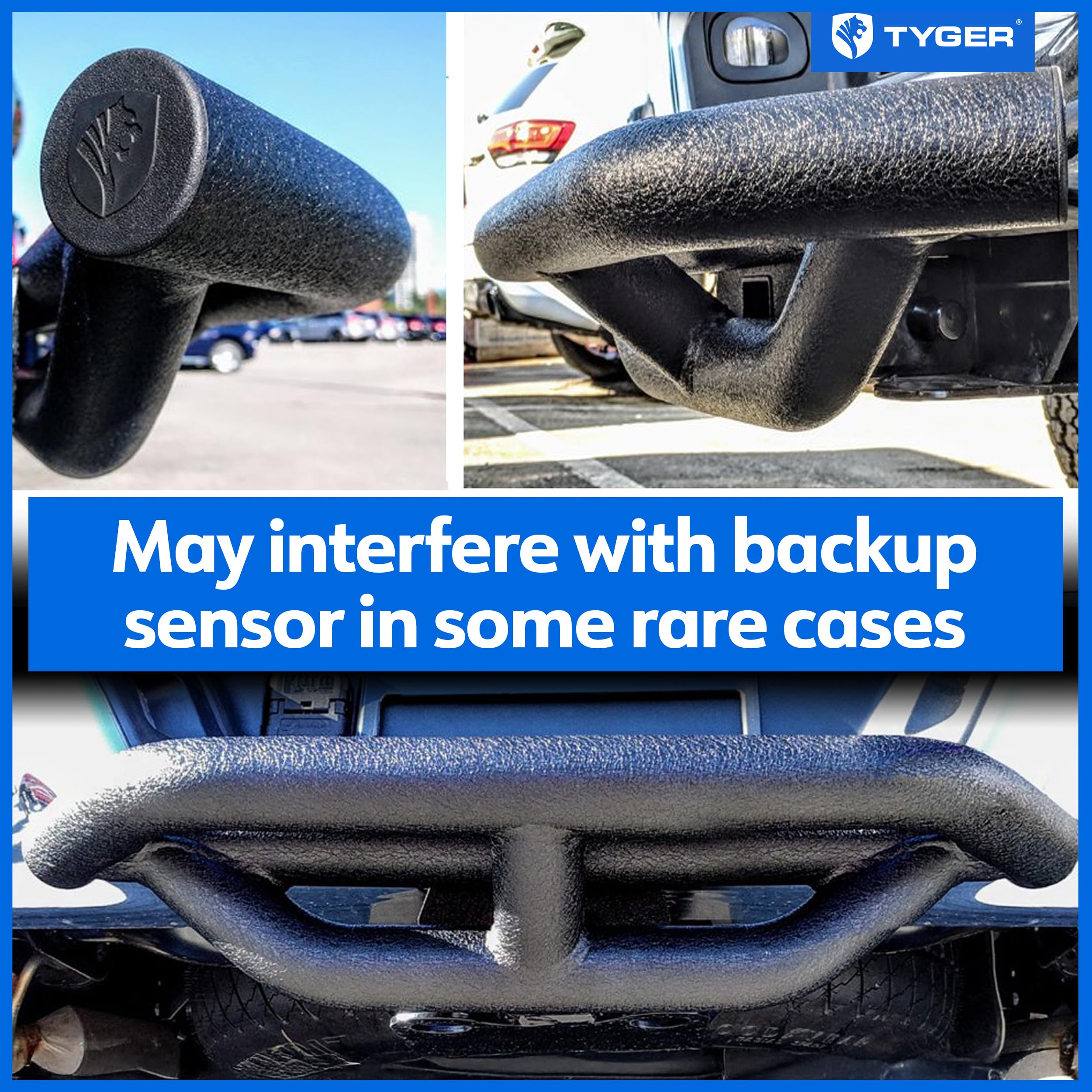Tyger Auto Hitch Armor TG-HS8U81238 Compatible with Vehicles with 2" Hitch Receiver | Textured Black | Hitch Step | Rear Bumper Guard Protector | with Pin Lock and Stabilizer