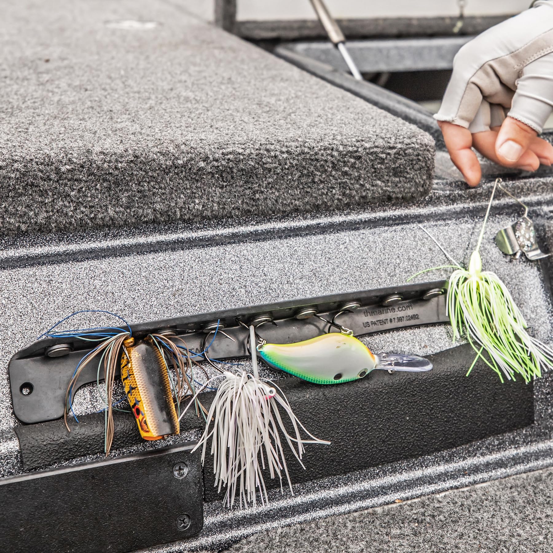 T-H Marine Magnetic Fishing Lure and Tool Organizer Tackle Titan - Patented Design for Easy Lure Changes, Strong Neodymium Magnets, Compact Gear Storage, Safe Fishing Tackle and Knife Holder - Black