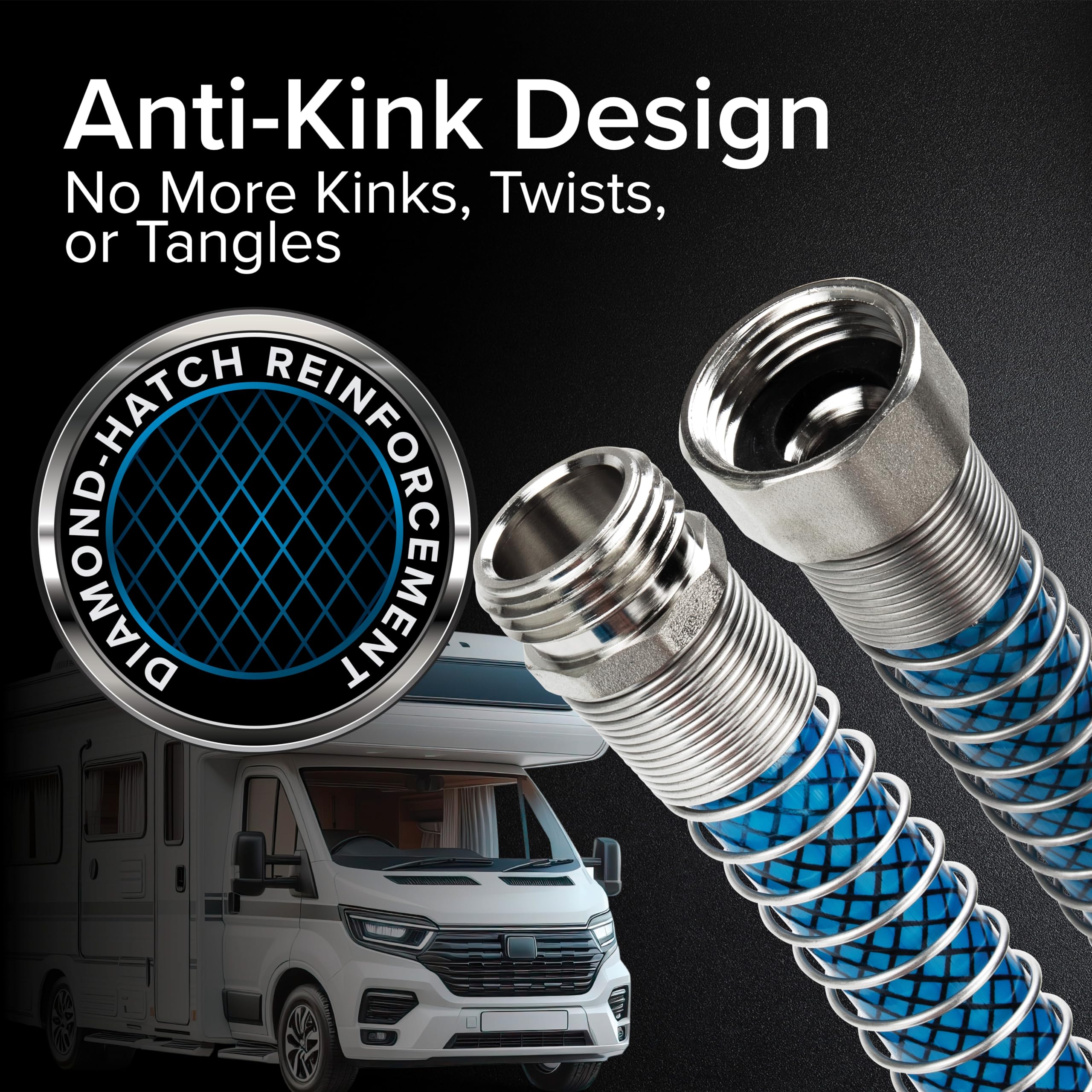 Camco 4-Foot TastePURE Premium RV/Camper Drinking Water Hose - Features a Heavy-Duty No-Kink Design with Strain Relief Ends & 5/8-Inch Inside Diameter - NSF Drinking Water Safe Certified (22813)