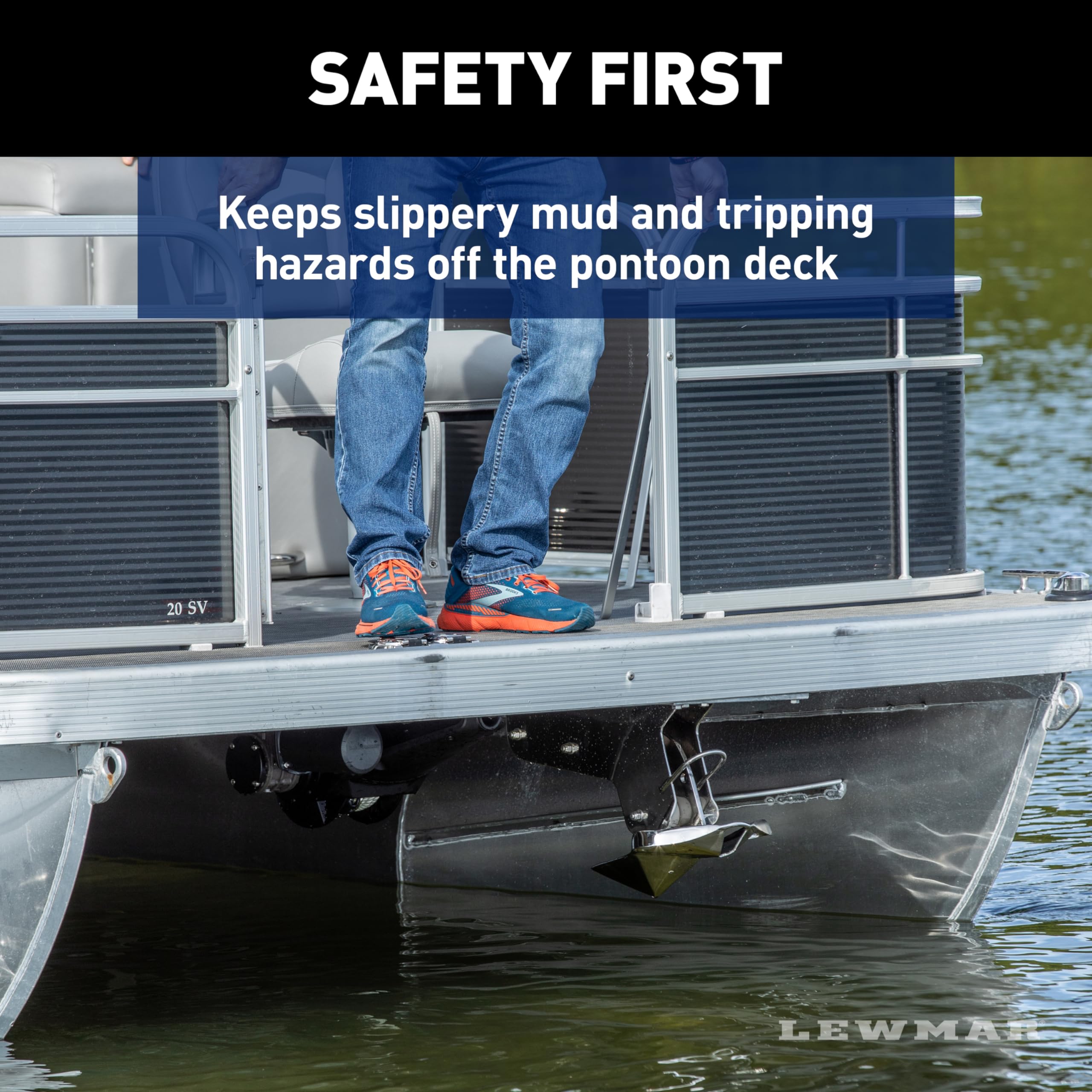 Lewmar Pontoon Anchor Winch Venta, 220 lb. Load Capacity, 92' 3-Strand Rope, 6' Setting Chain, IP66 Rated 400w Motor, Slackline Sensor Cut Off Switch, 88 lb. Ground Tackle, 12V Supply - 69001139