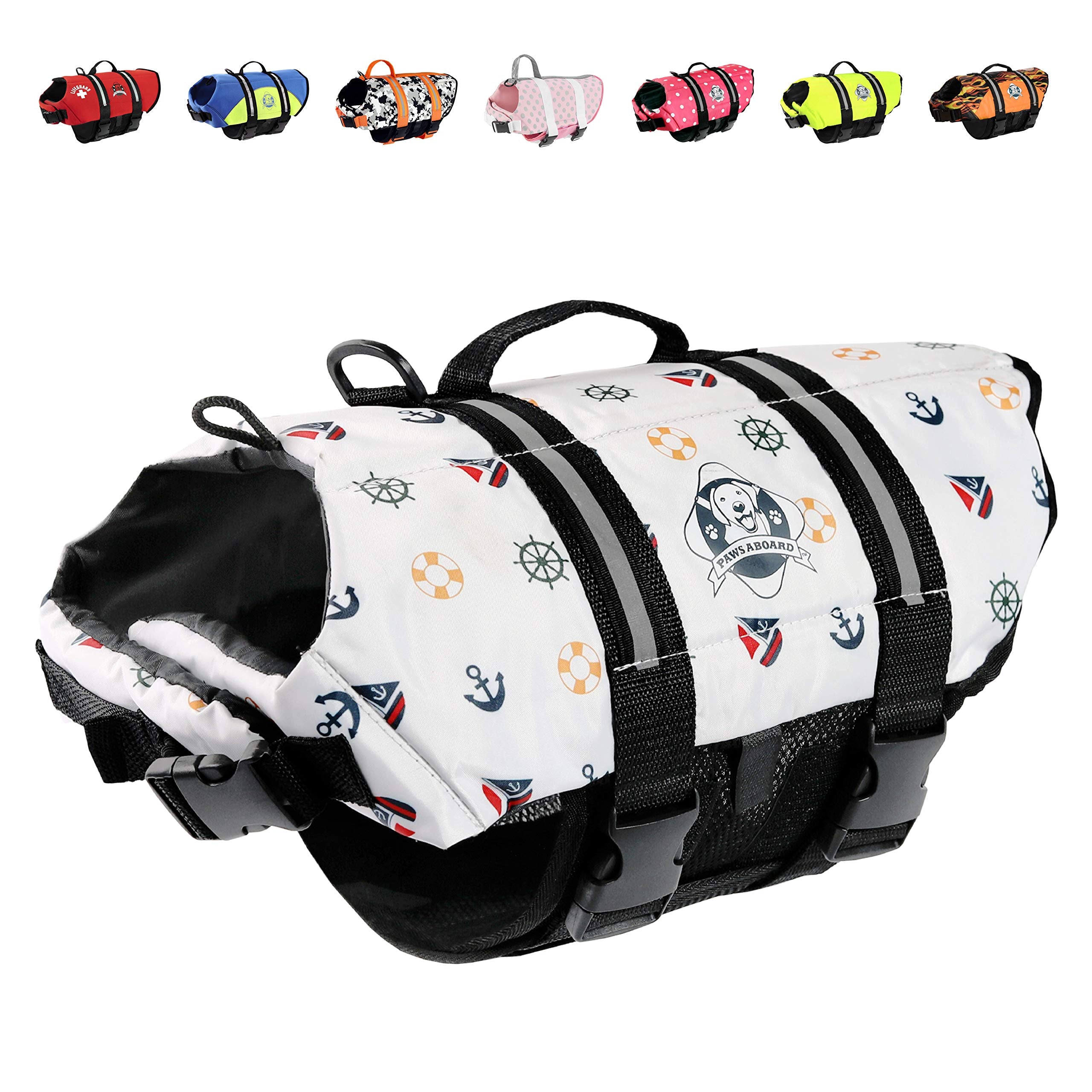 Paws Aboard Medium Doggy Life Jacket - Nautical Dog M1400-N1400