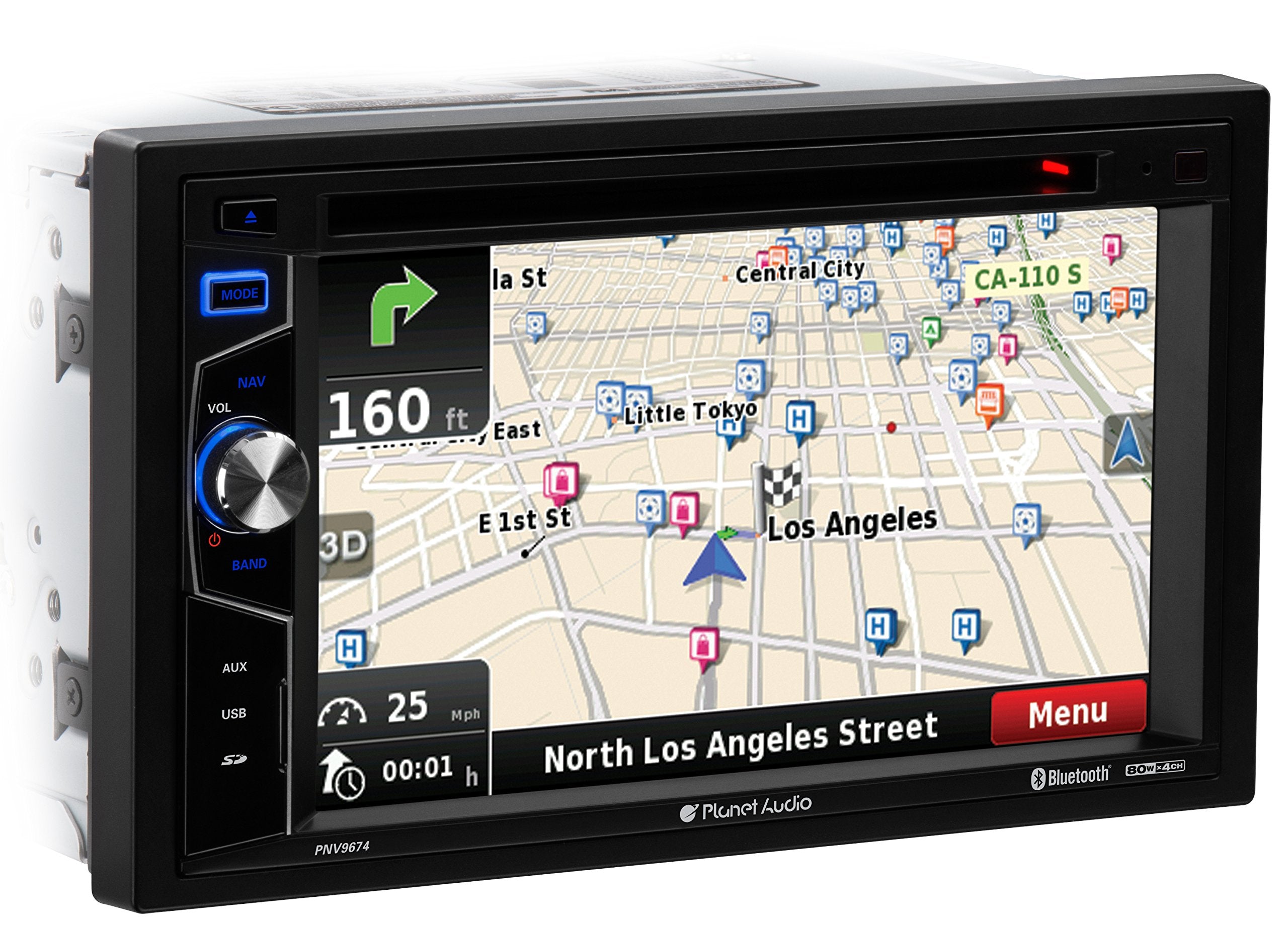 Car Stereo Planet Audio PNV9674 – Built-in GPS Navigation, Double Din, 6.2 Inch Touchscreen, Bluetooth, CD DVD Player, Radio Receiver, USB, SD