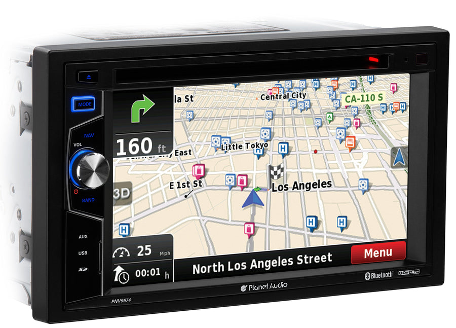 Car Stereo Planet Audio PNV9674 – Built-in GPS Navigation, Double Din, 6.2 Inch Touchscreen, Bluetooth, CD DVD Player, Radio Receiver, USB, SD