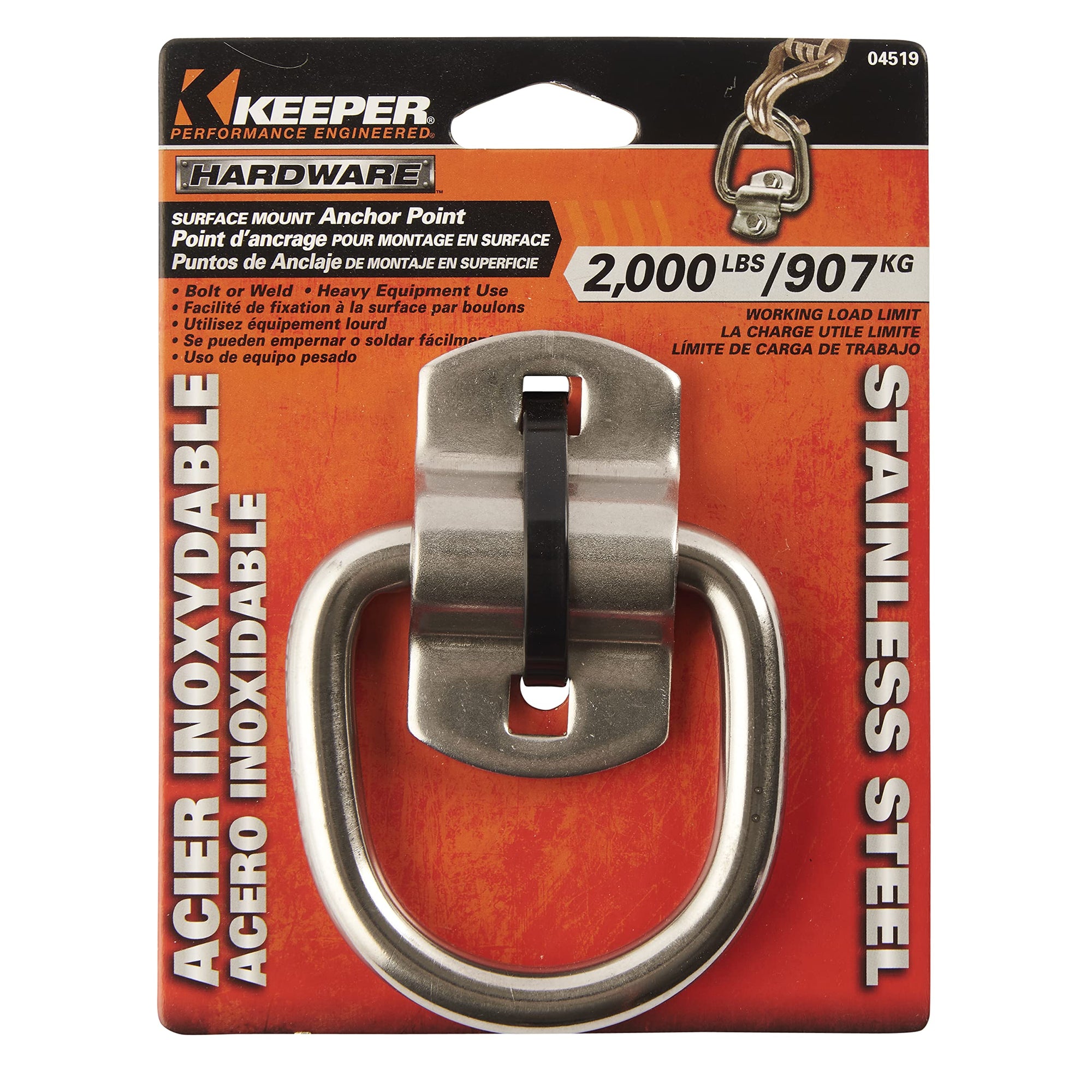 2" KEEPER Stainless Steel Anchor Point 04519