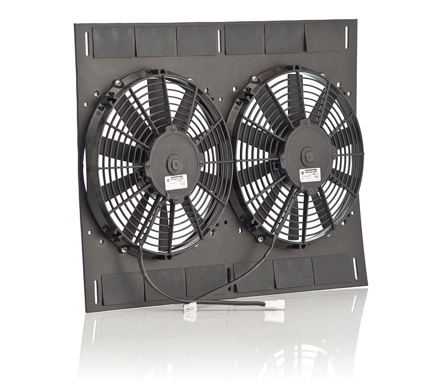 Qualifier Be Cool 75654 Euro-Black 11" Shroud (24"W x 18"H with Dual Euro-Black Puller Fans)