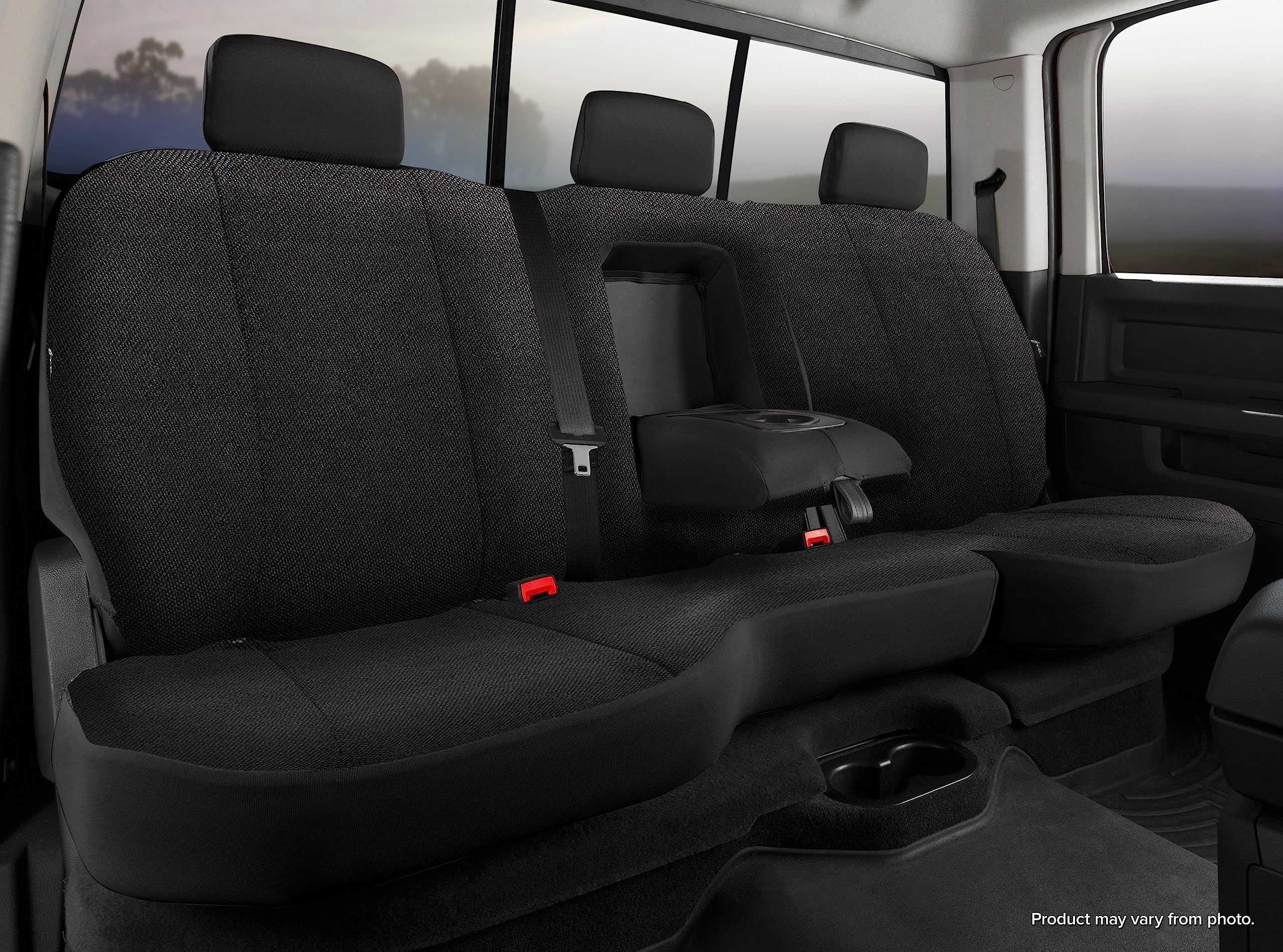 Fia Custom Fit TRS45-2 Black Rear Seat Cover Split Seat 40/60 - Saddle Blanket (Solid Black)