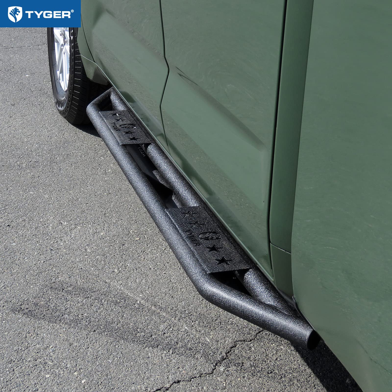 Tyger Auto Compatible with 2022-2026 Toyota Tundra Star Armor | Double Cab | TG-AM2T20758 | Side Step Rails Nerf Bars Running Boards