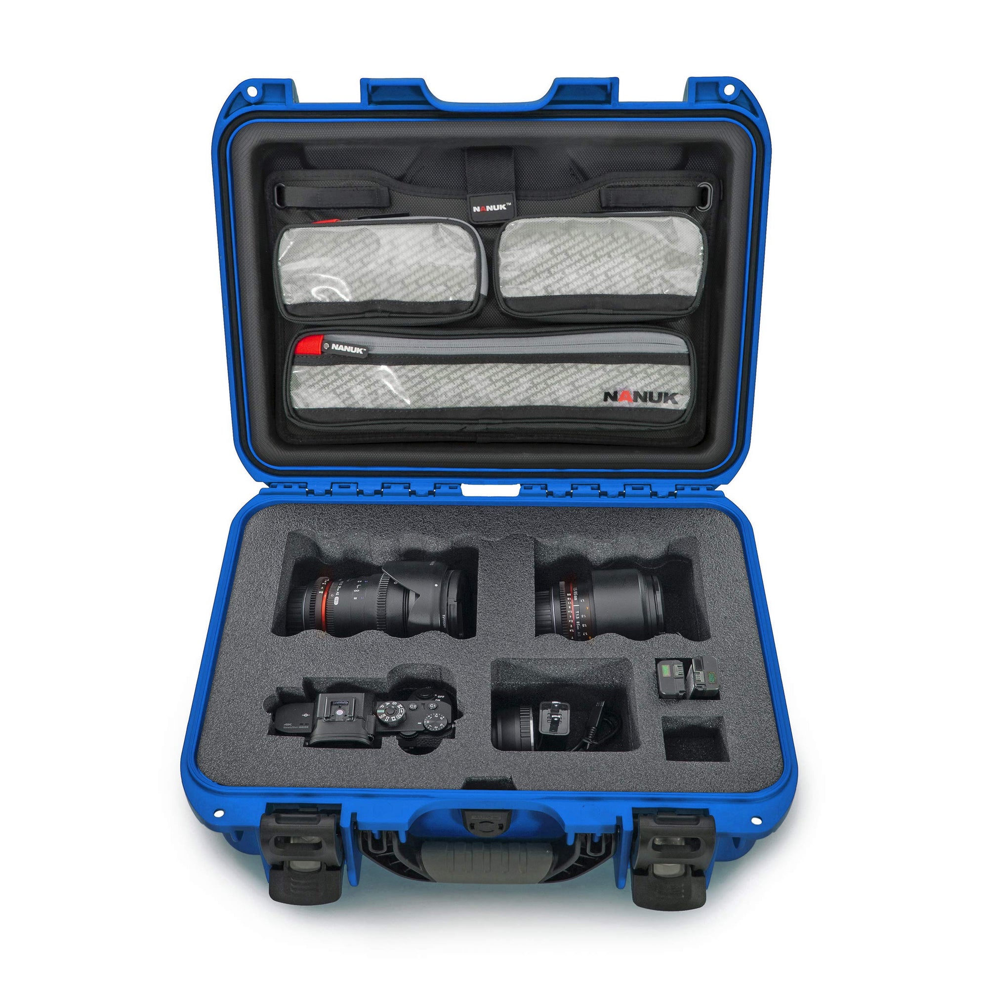Waterproof Nanuk 920 Hard Case with Lid Organizer for Sony A7R Size Camera - Blue (920-SON8)