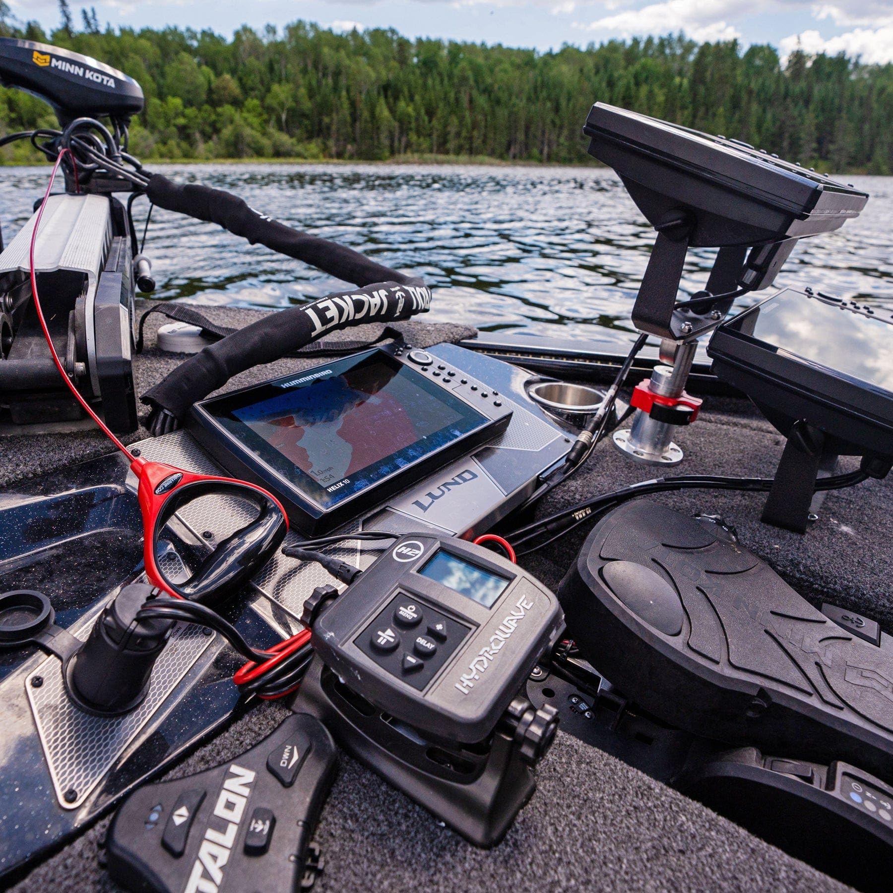 HydroWave H2 Fish Feeding Stimulator System Package - Waterproof Fishing Sound Device with 16-Bit Sound Quality, Underwater Sound Patterns Attract Bass, Crappie, Walleye - Black