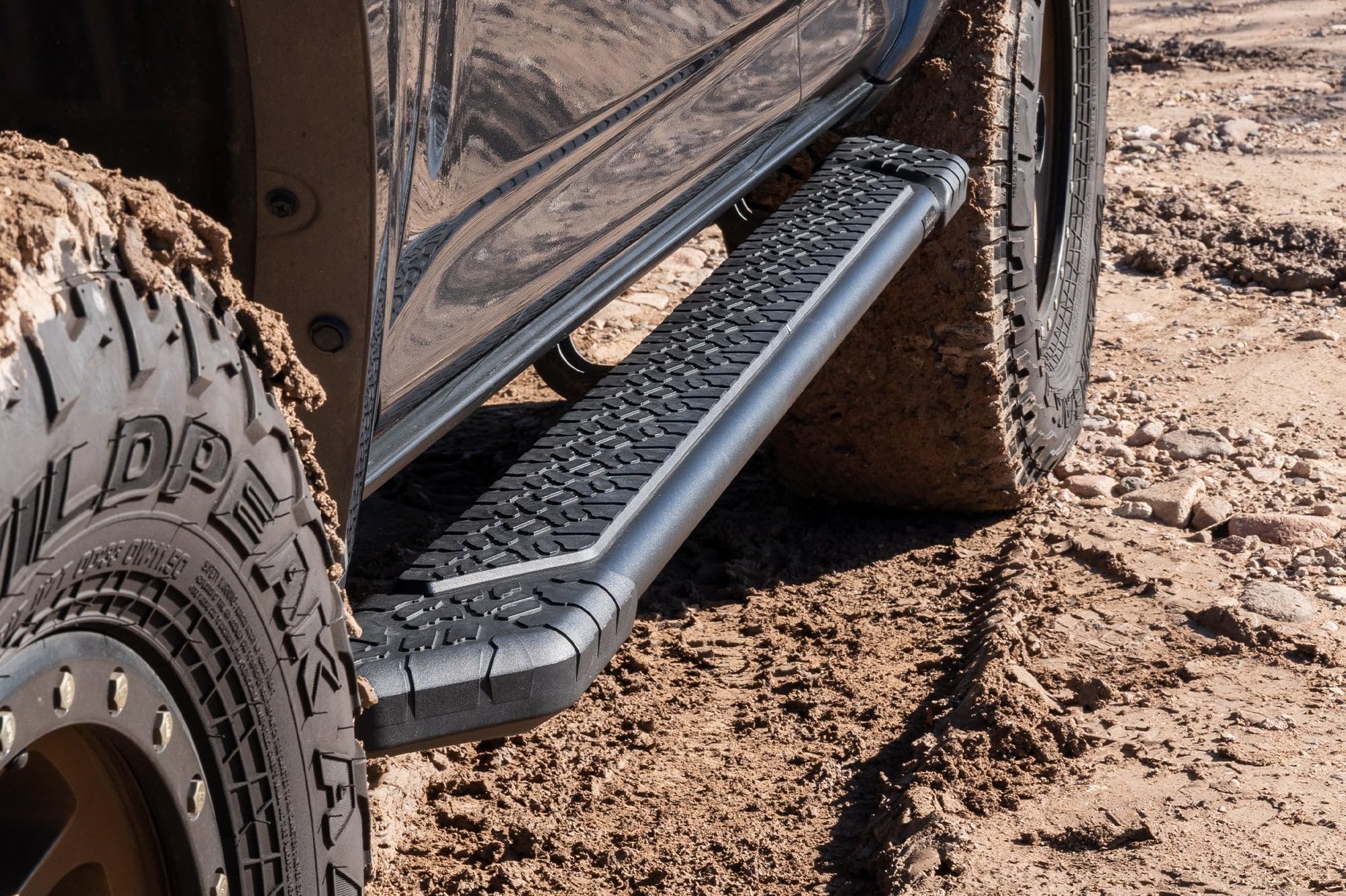 Running Boards Raptor Series Steps 5in Treadsteps Black Aluminum Compatible with 2010-2024 4Runner Without Lower Door Cladding/Trim