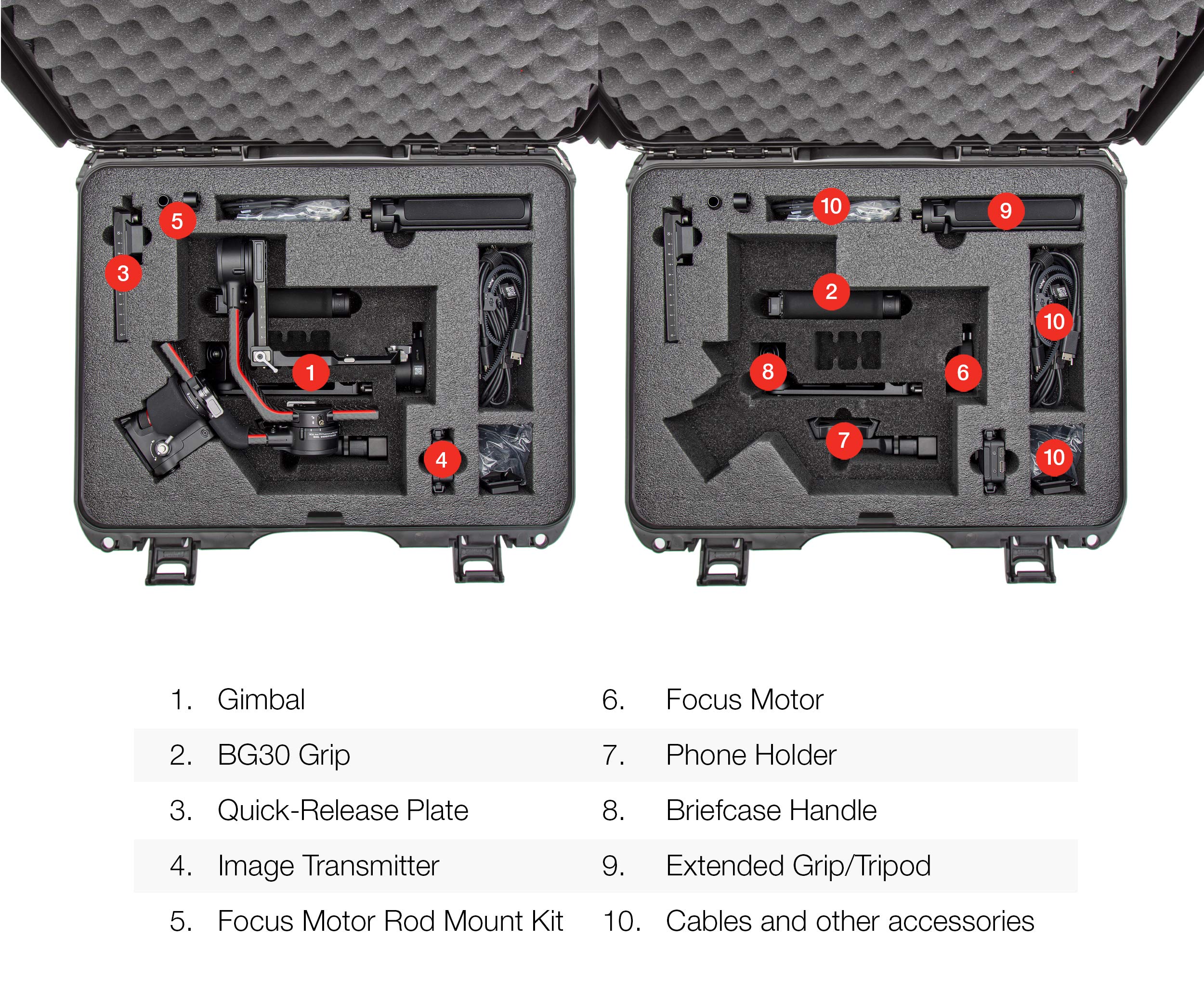 Nanuk Hard Case Waterproof with Foam Insert for DJI Ronin RS 2 and Pro Combo Version - Black (930-RONS21)