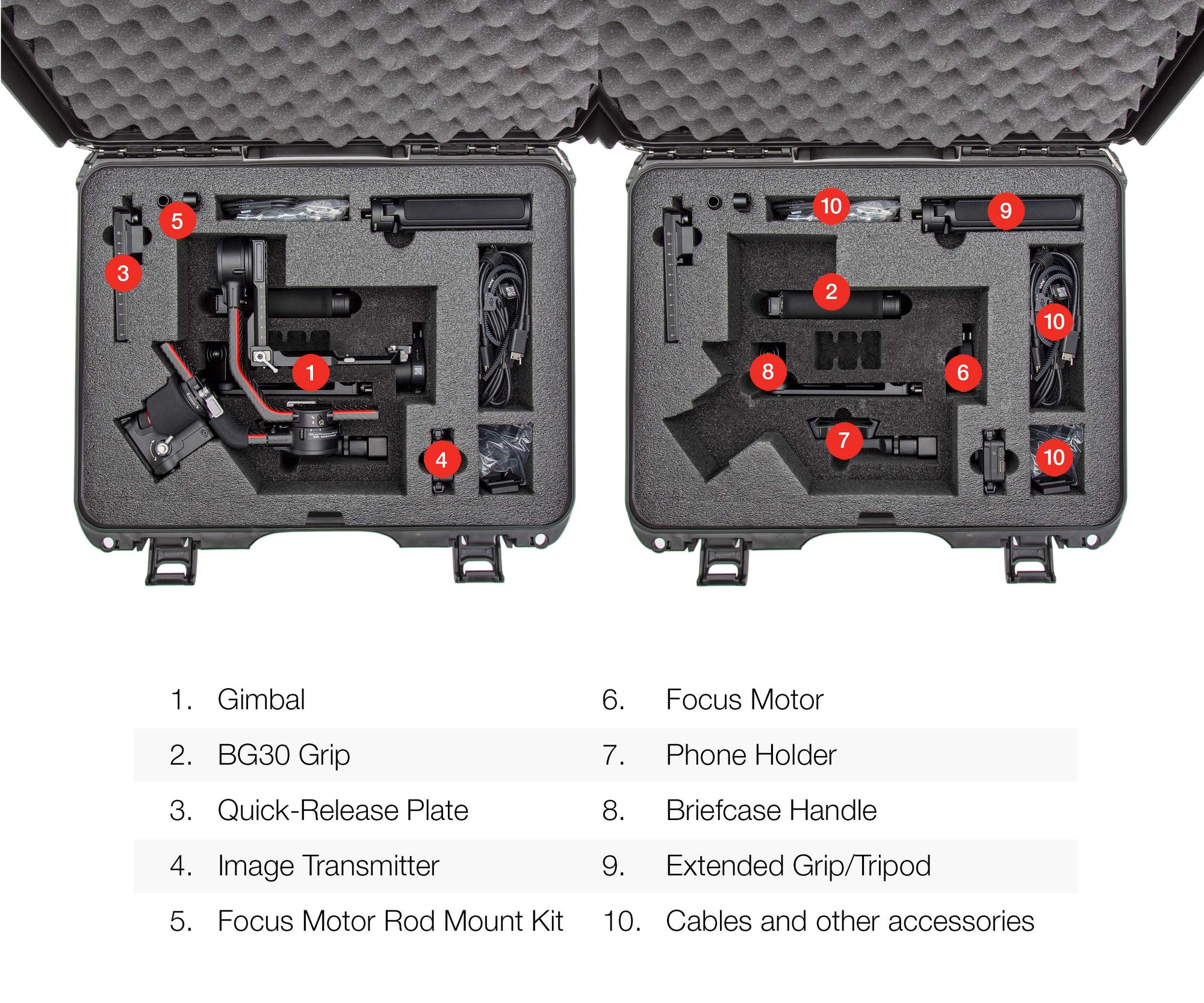 Nanuk Hard Case Waterproof with Foam Insert for DJI Ronin RS 2 and Pro Combo Version - Black (930-RONS21)